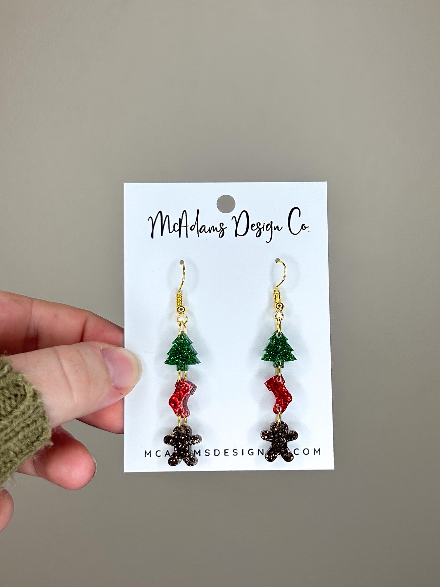 Stacked Glitter Christmas Acrylic Earrings