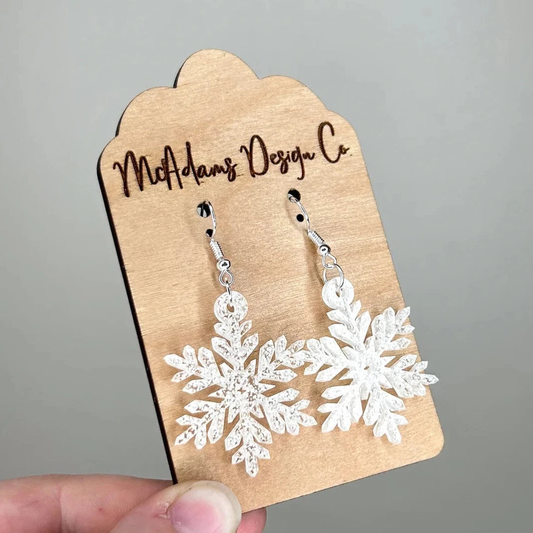 Acrylic Snowflake Earrings (5 Pairs)