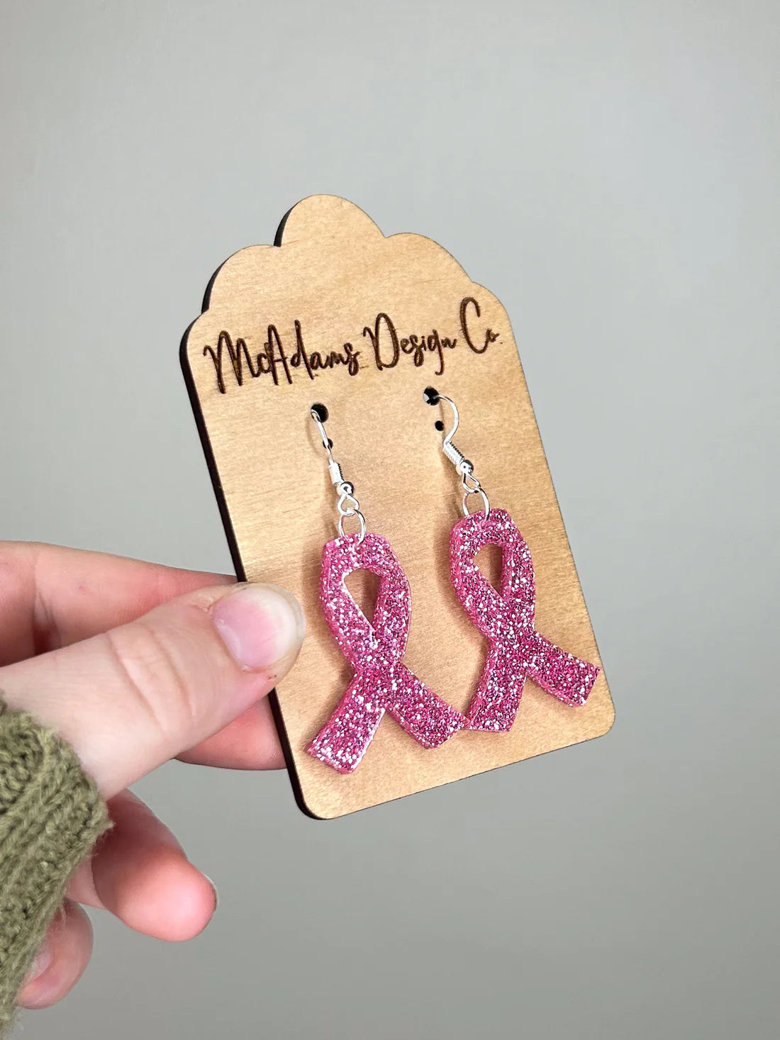 Acrylic Cancer Ribbon Earrings (5 Pairs)