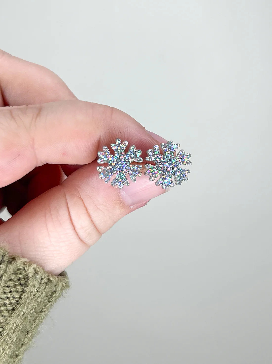 Acrylic Snowflake Studs (5 Pairs)
