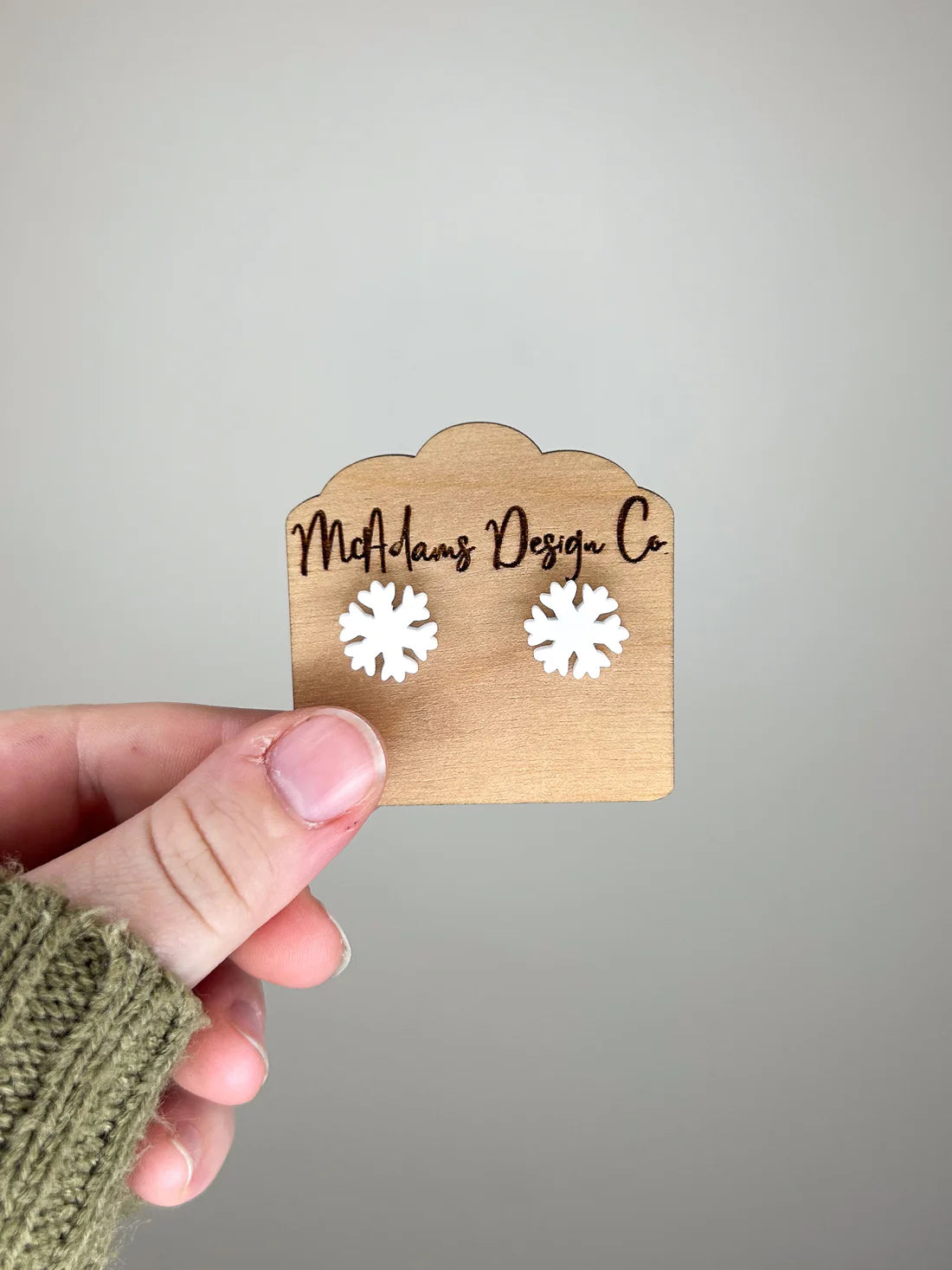 Acrylic Snowflake Studs (5 Pairs)