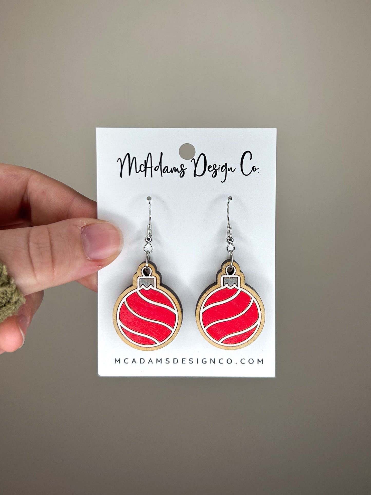 Christmas Ornament Wooden Earrings