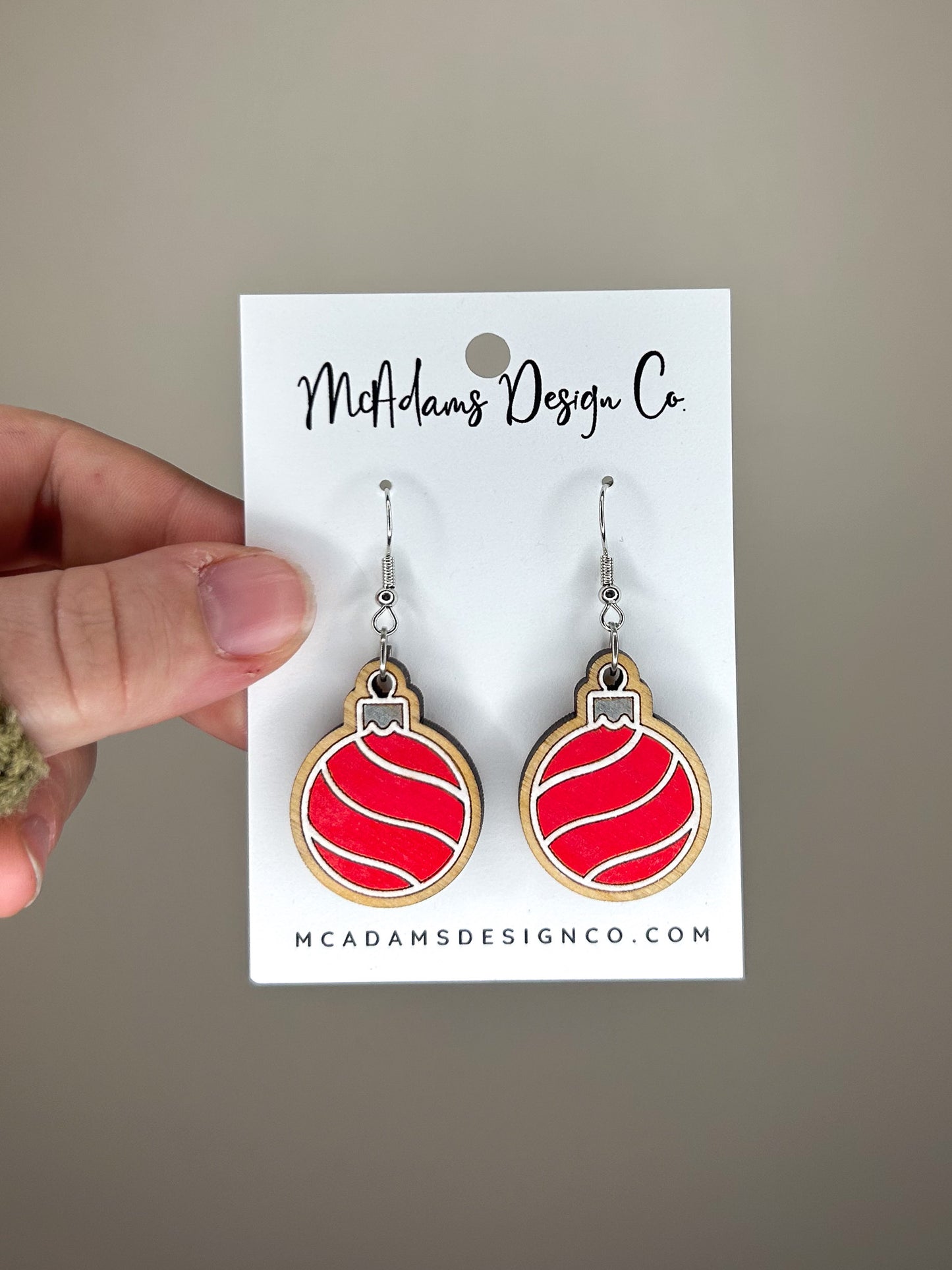 Christmas Ornament Wooden Earrings