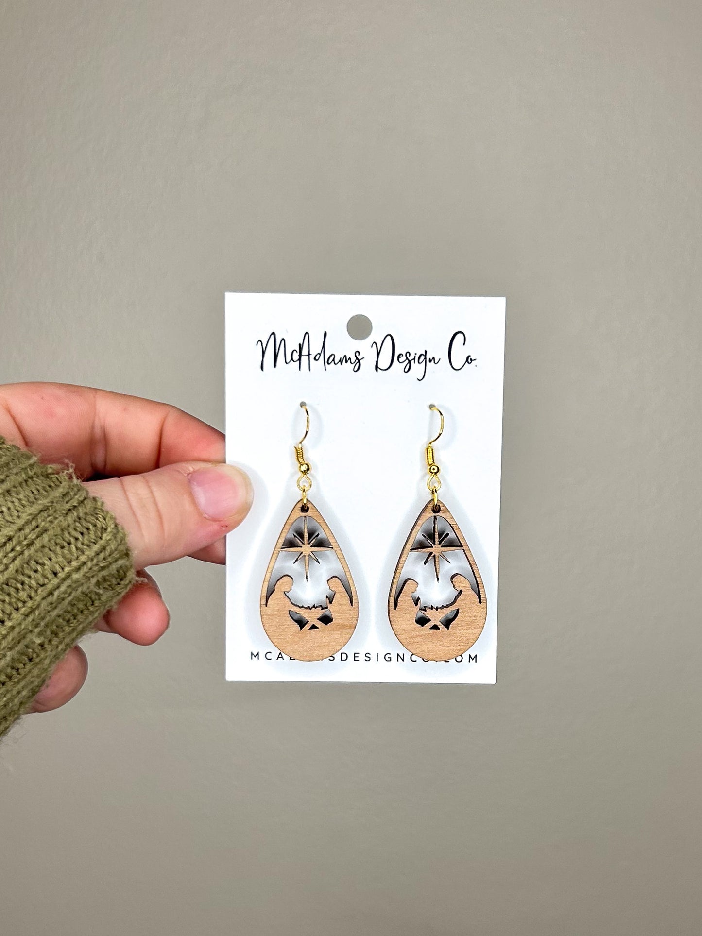 Nativity Wooden Earrings