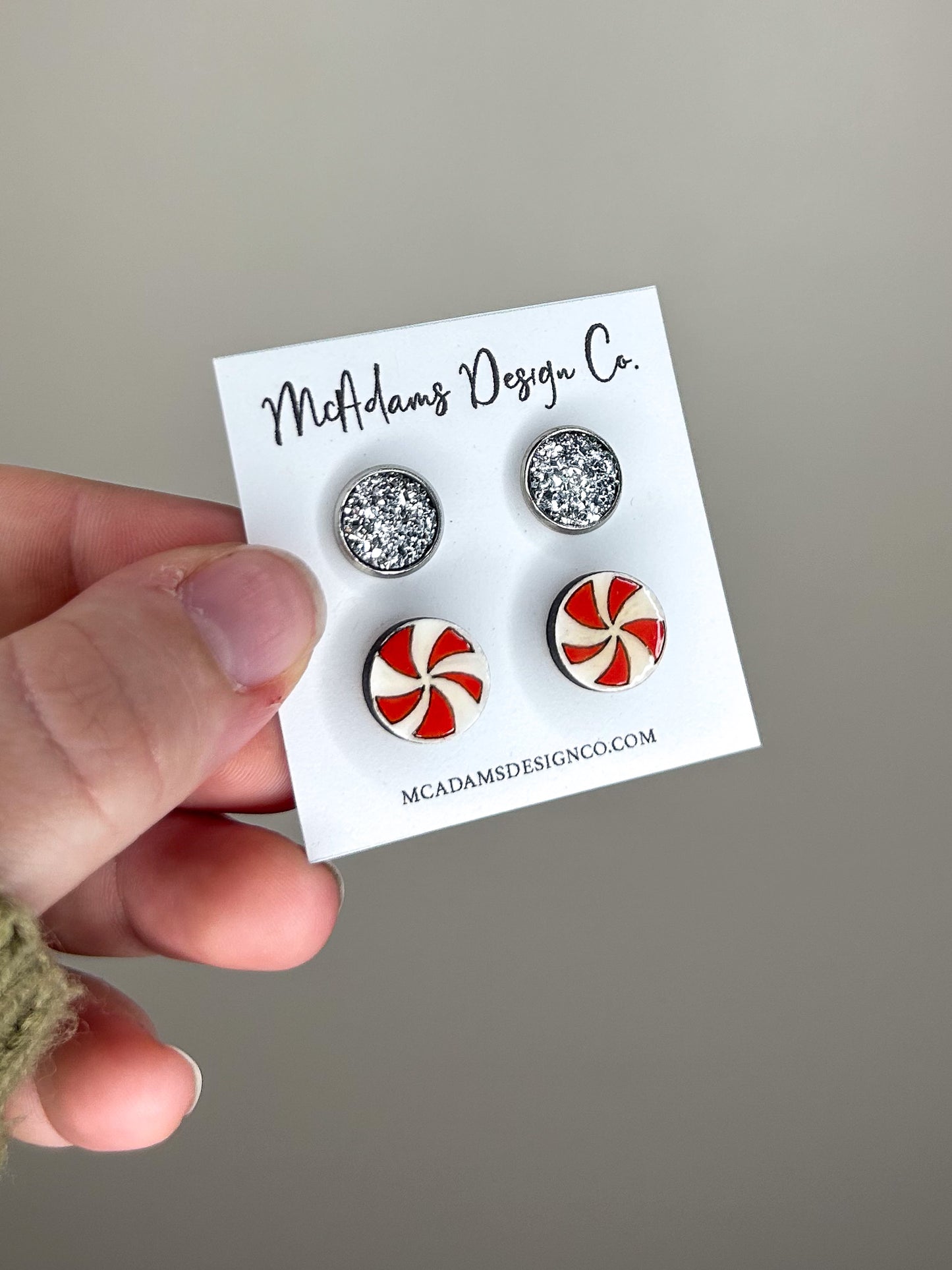 Peppermint Kisses Stud Set