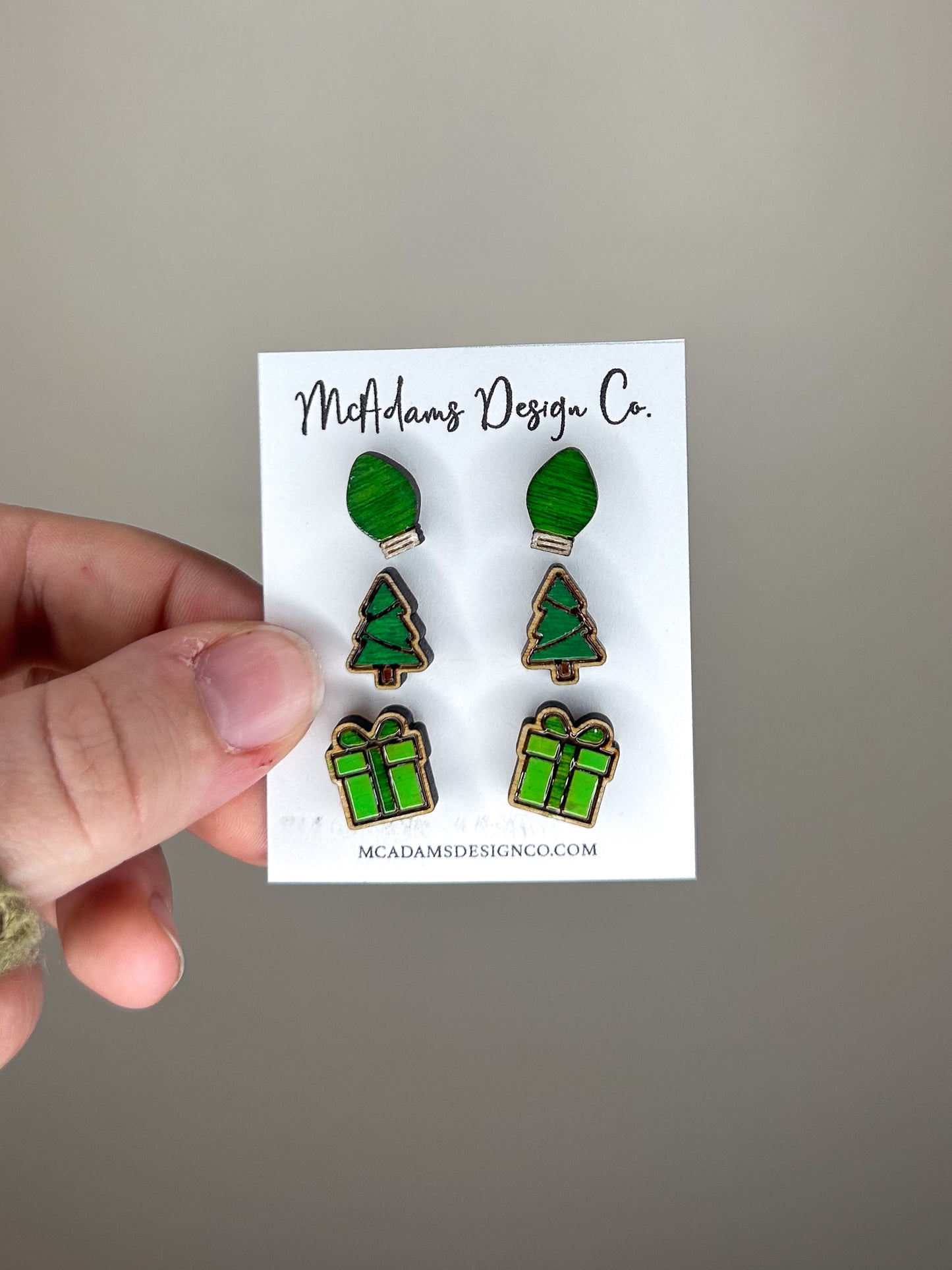 Holiday Greenery Stud Set