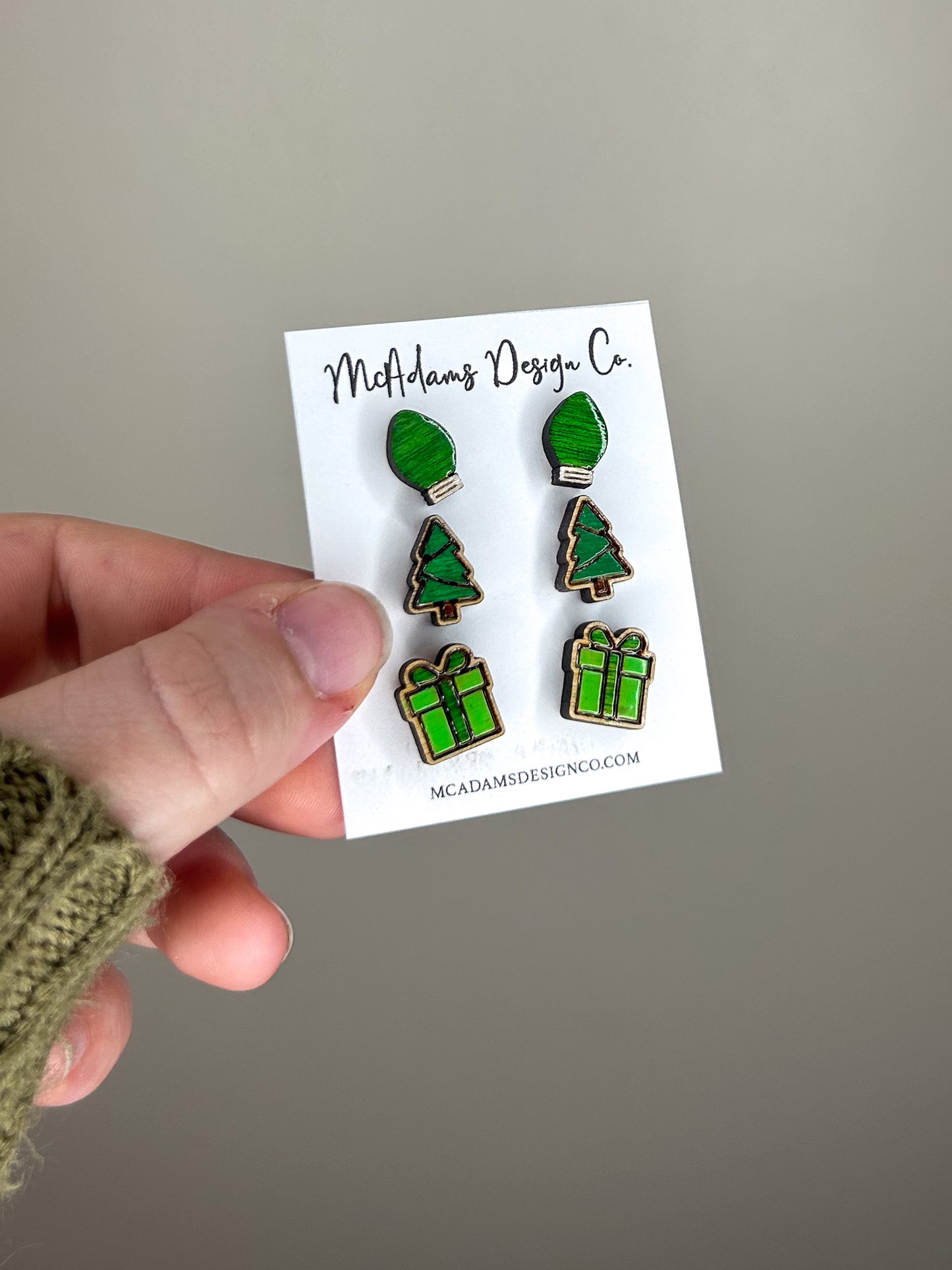 Holiday Greenery Stud Set