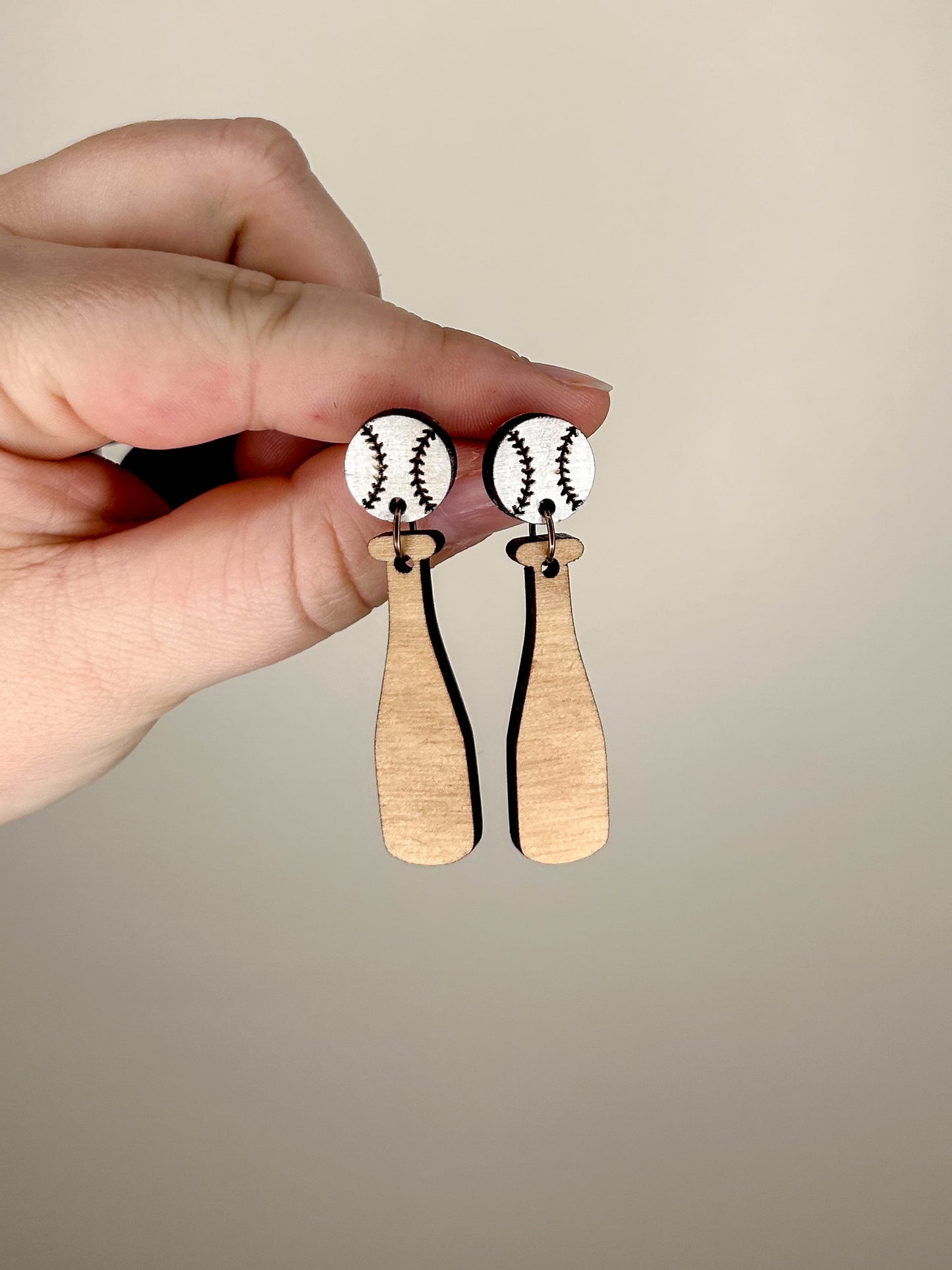 Baseball Bat & Ball Earrings