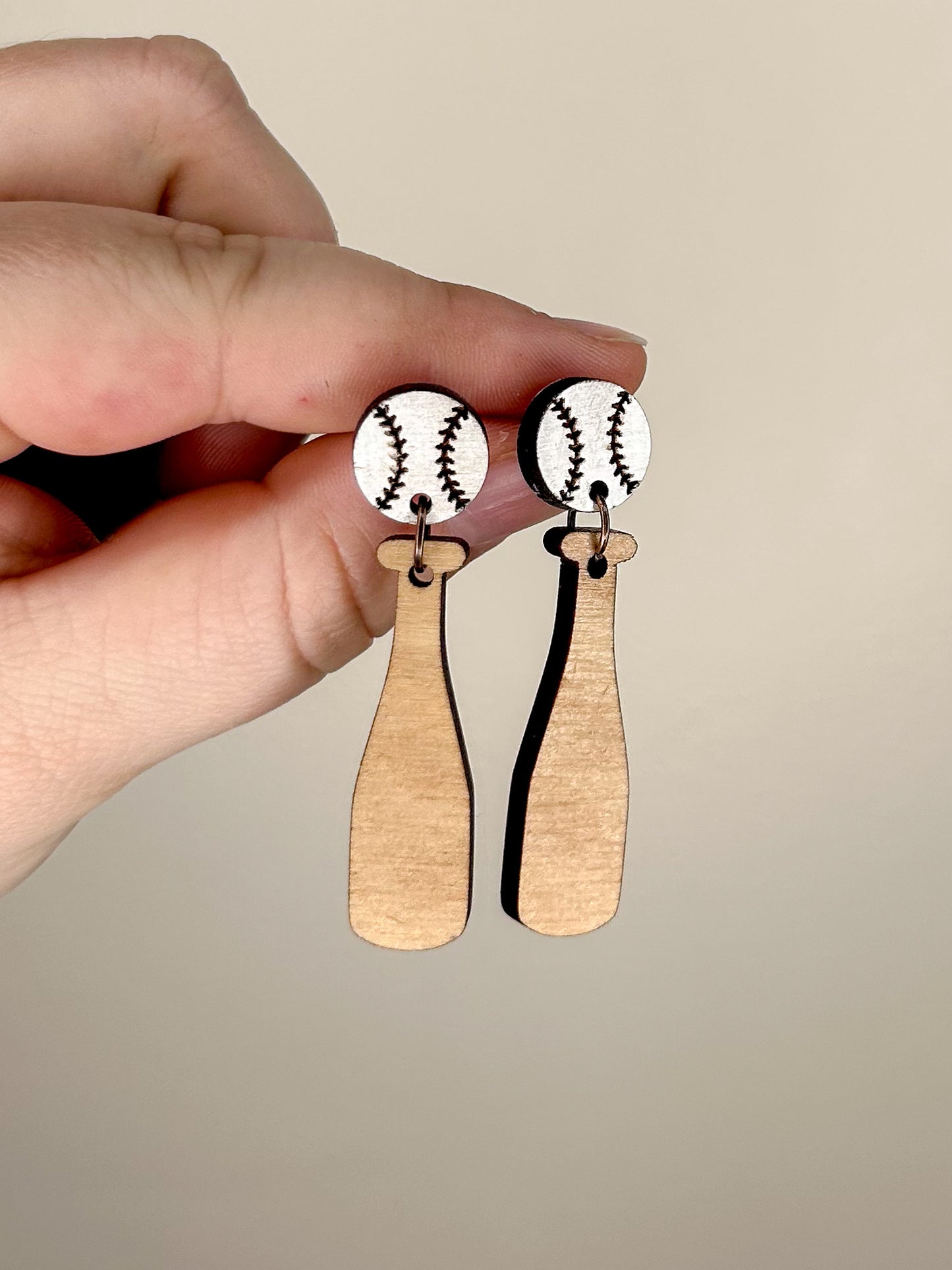 Baseball Bat & Ball Earrings