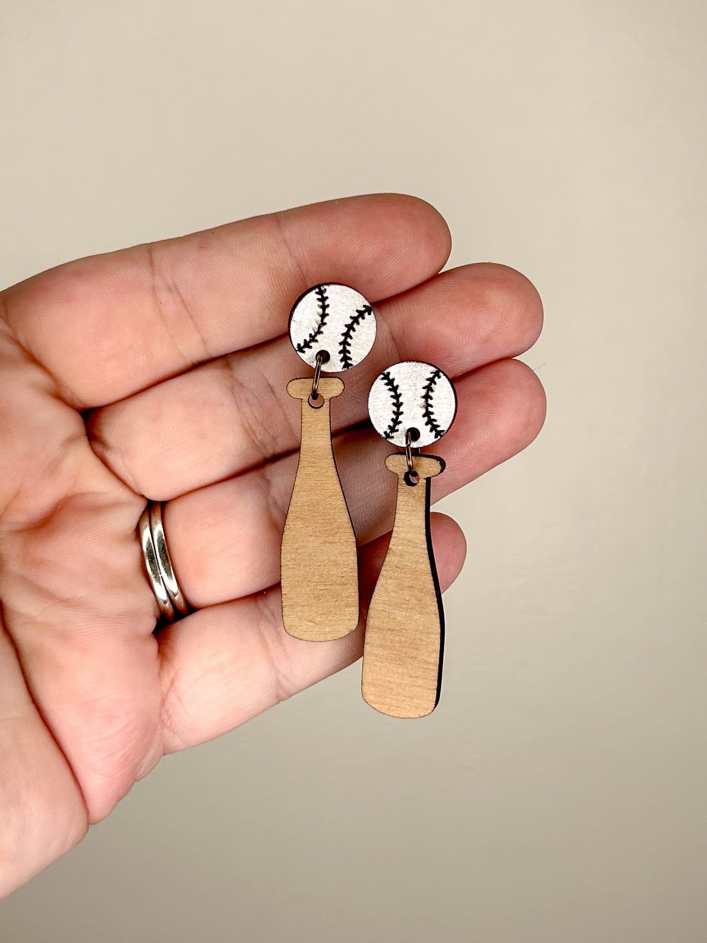 Baseball Bat & Ball Earrings