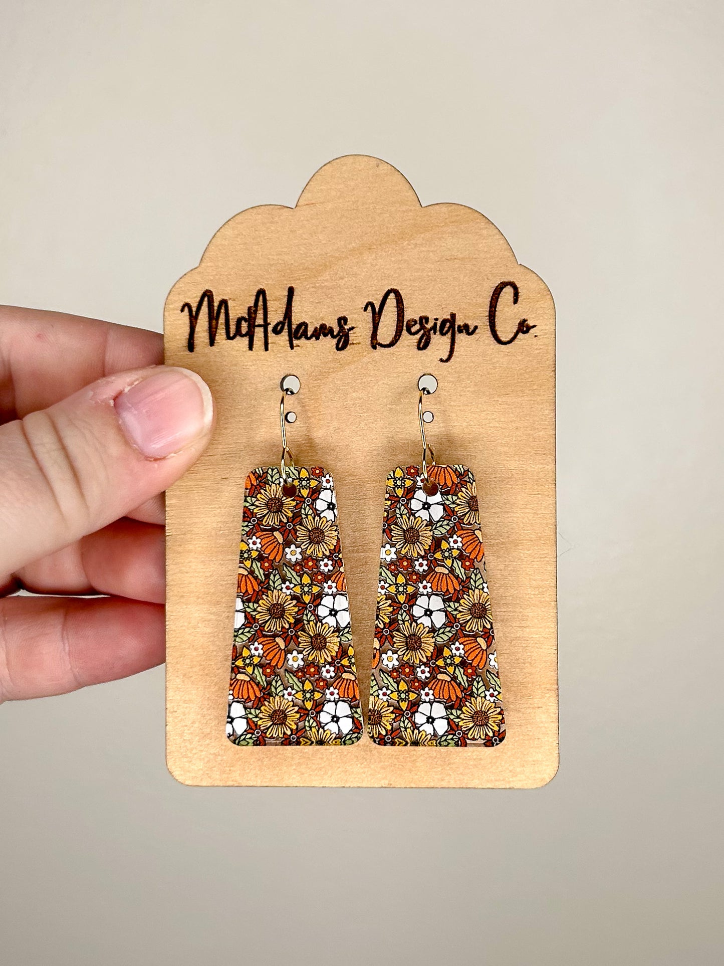 70s Floral Acrylic Earrings
