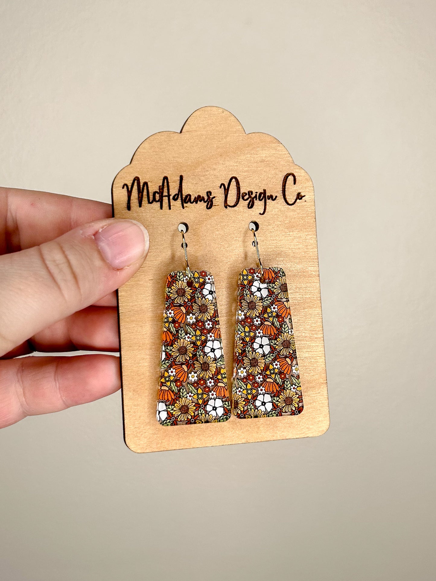 70s Floral Acrylic Earrings