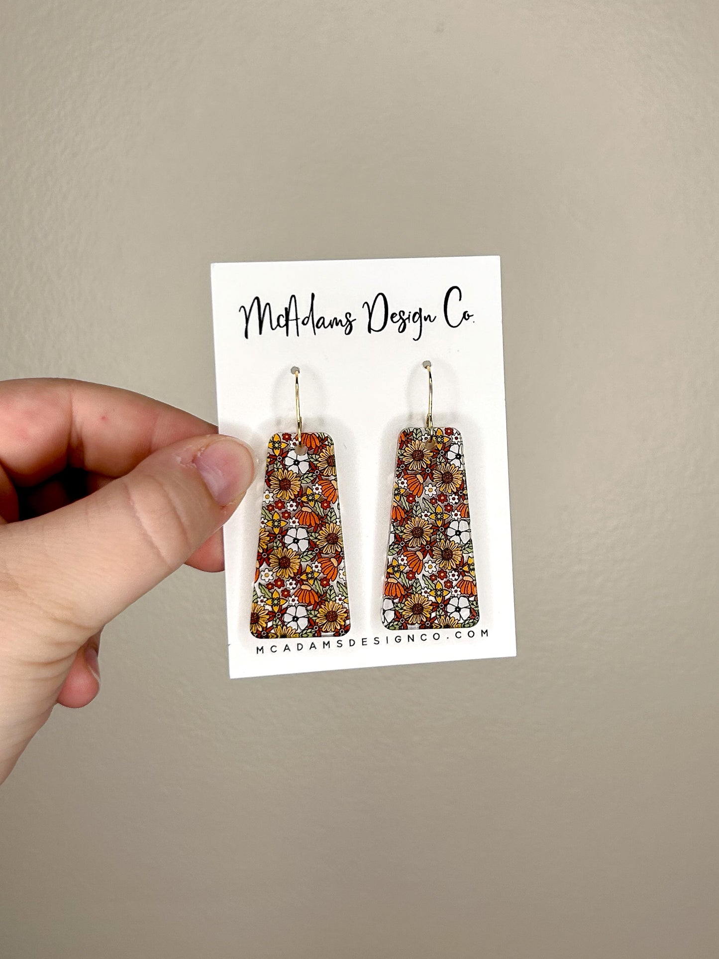 70s Floral Acrylic Earrings