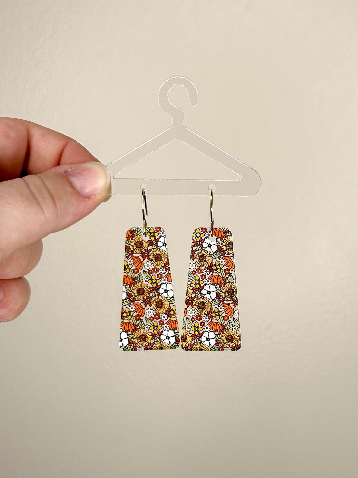 70s Floral Acrylic Earrings