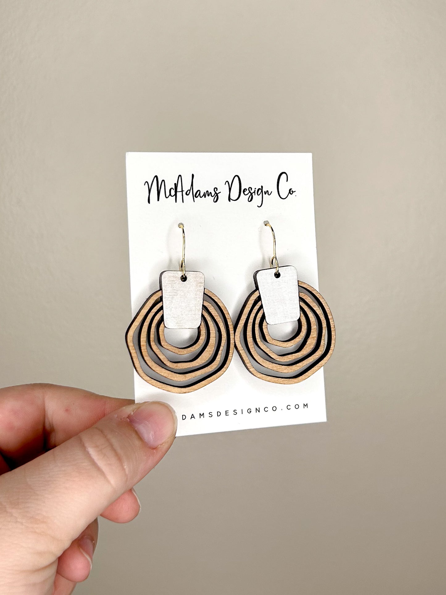 Wavy Hoop Wooden Earrings