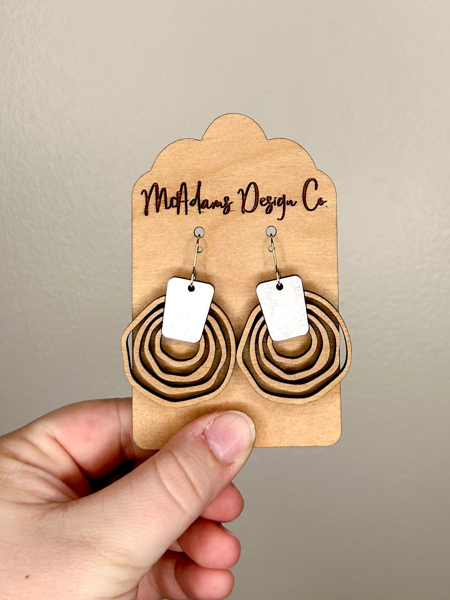 Wavy Hoop Wooden Earrings