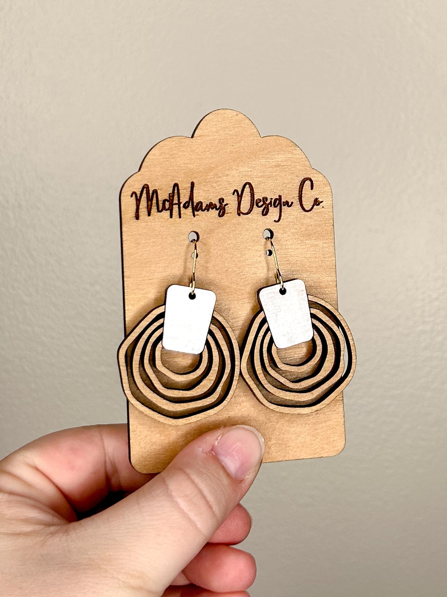 Wavy Hoop Wooden Earrings