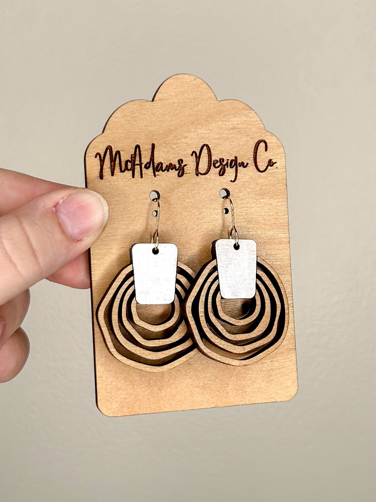 Wavy Hoop Wooden Earrings