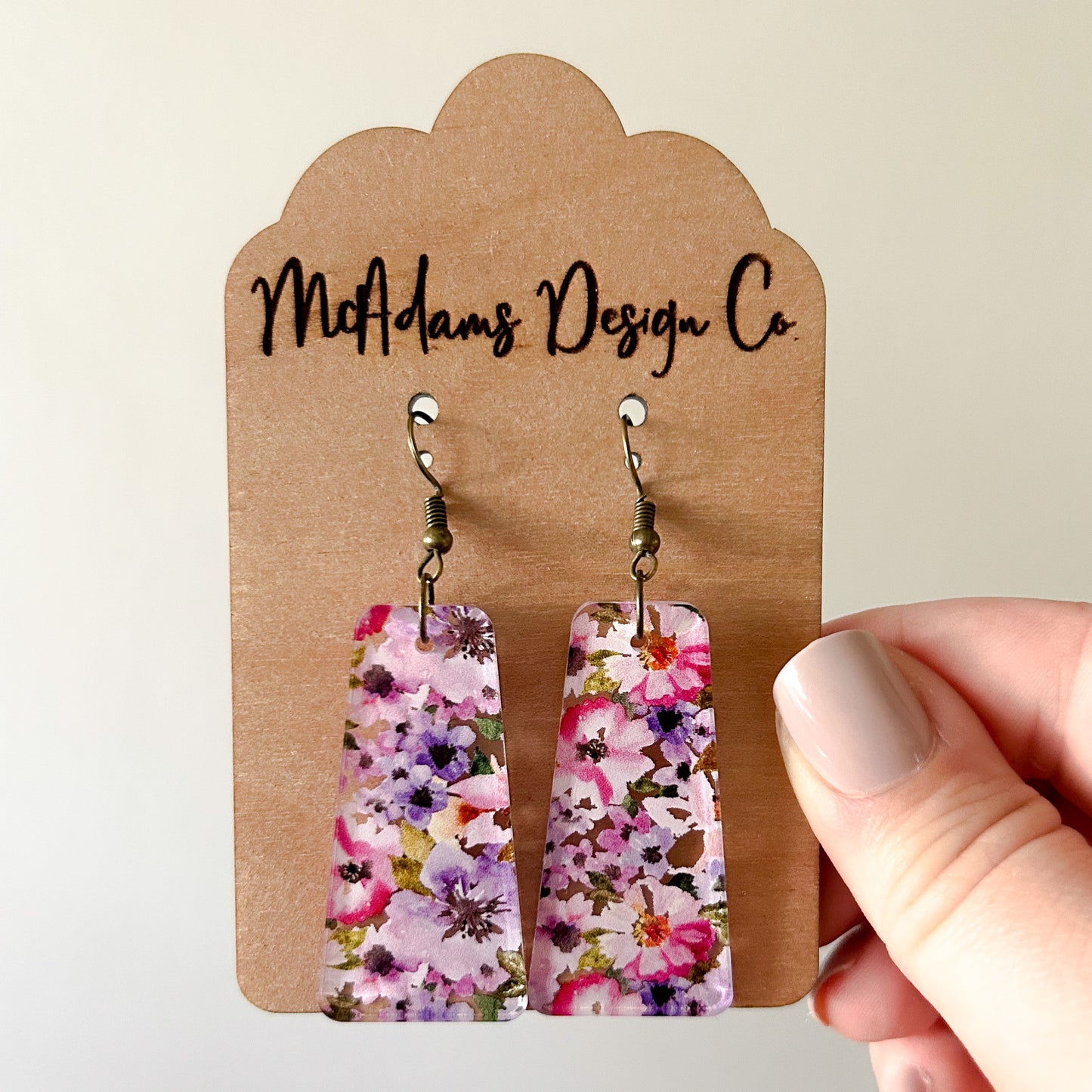 Watercolor Floral Acrylic Earrings