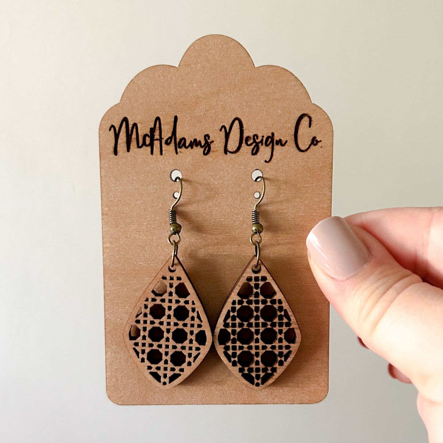 Rattan Cuttout Wooden Earrings