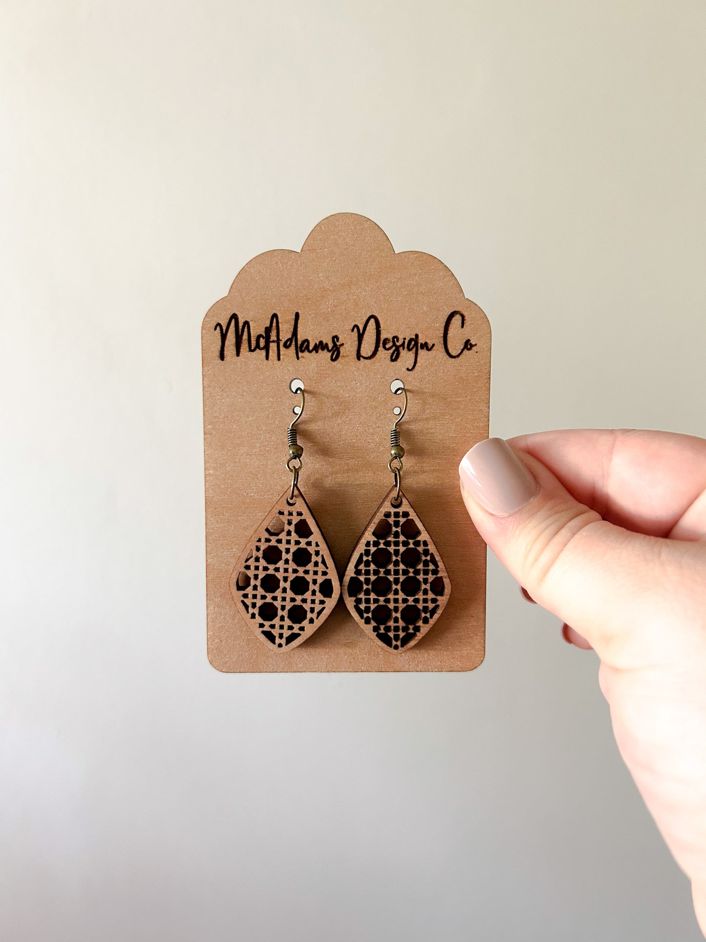 Rattan Cuttout Wooden Earrings