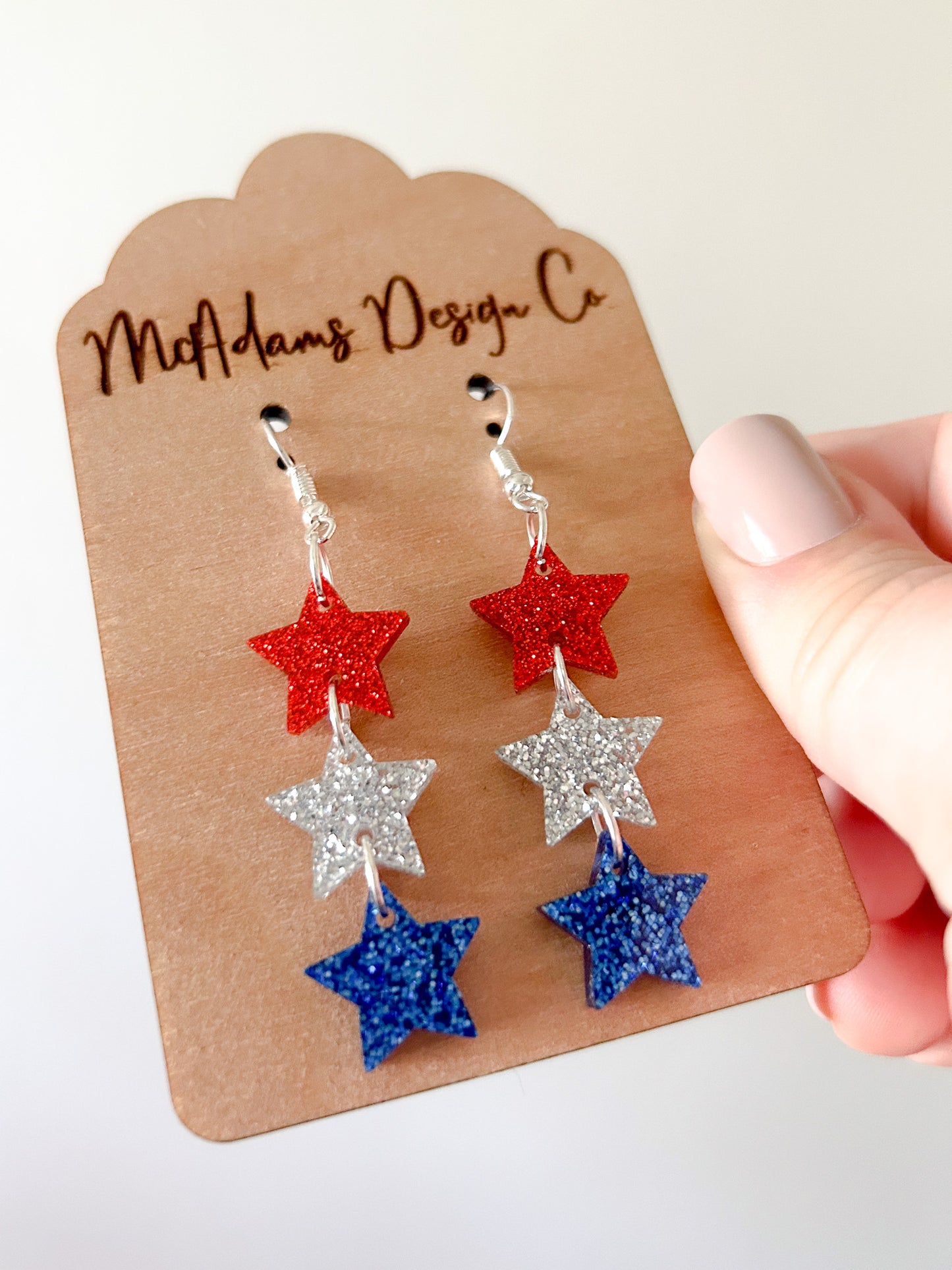 Glitter Stacked Star Acrylic Earrings