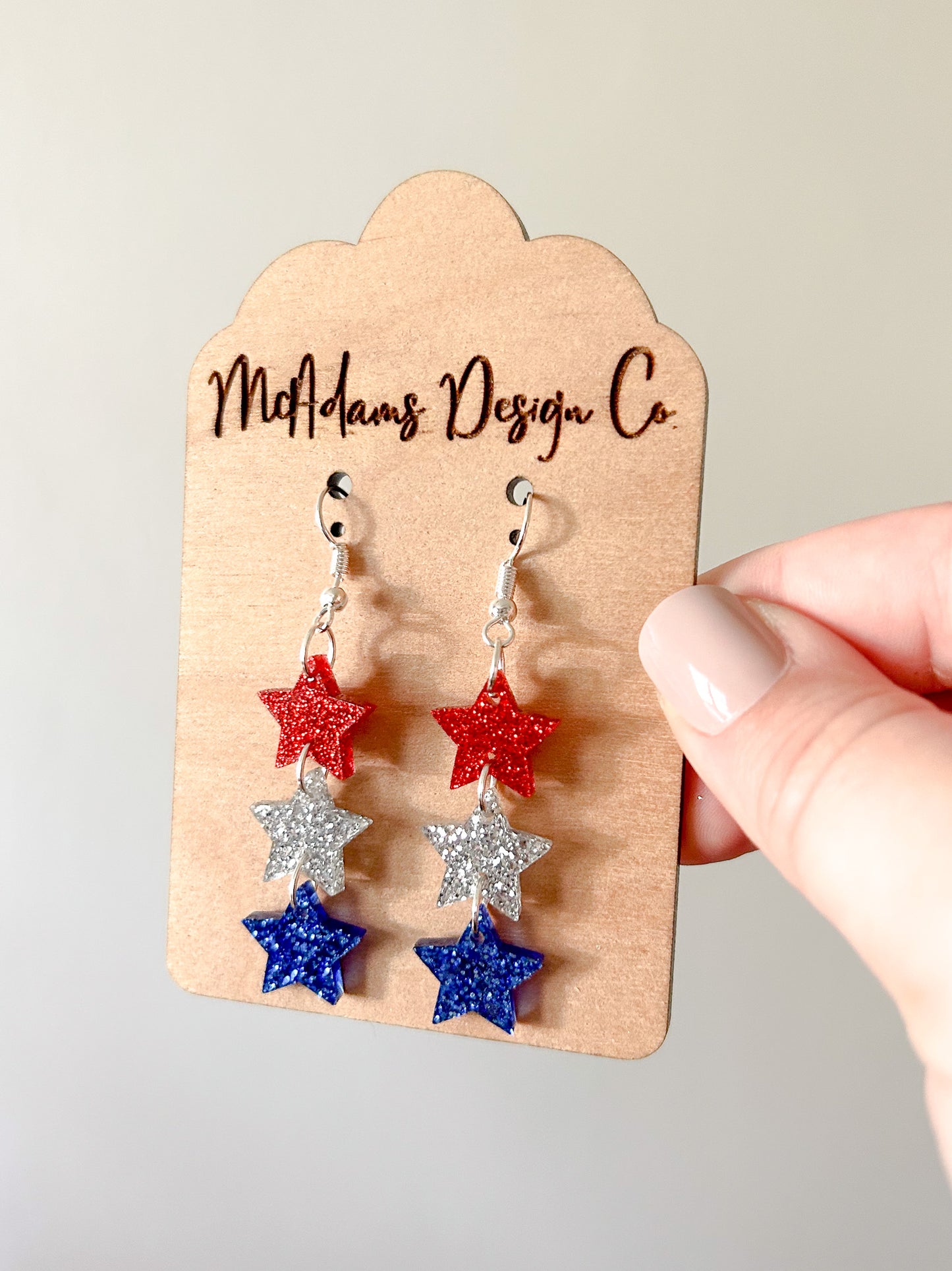 Glitter Stacked Star Acrylic Earrings