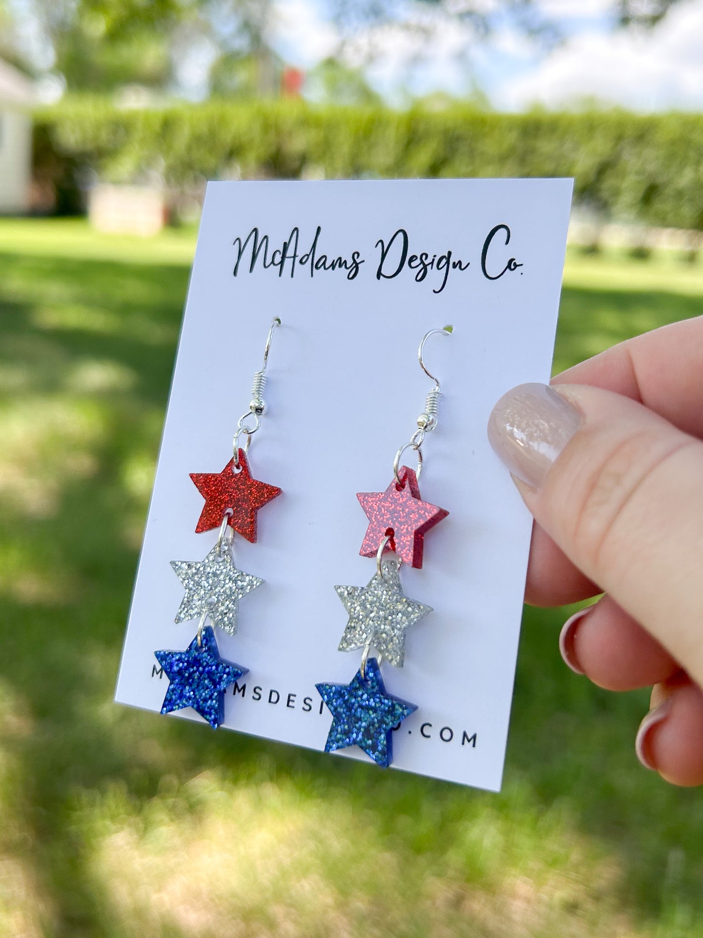 Glitter Stacked Star Acrylic Earrings