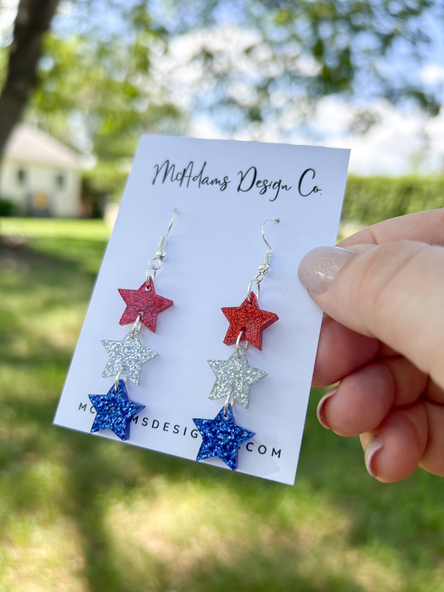Glitter Stacked Star Acrylic Earrings