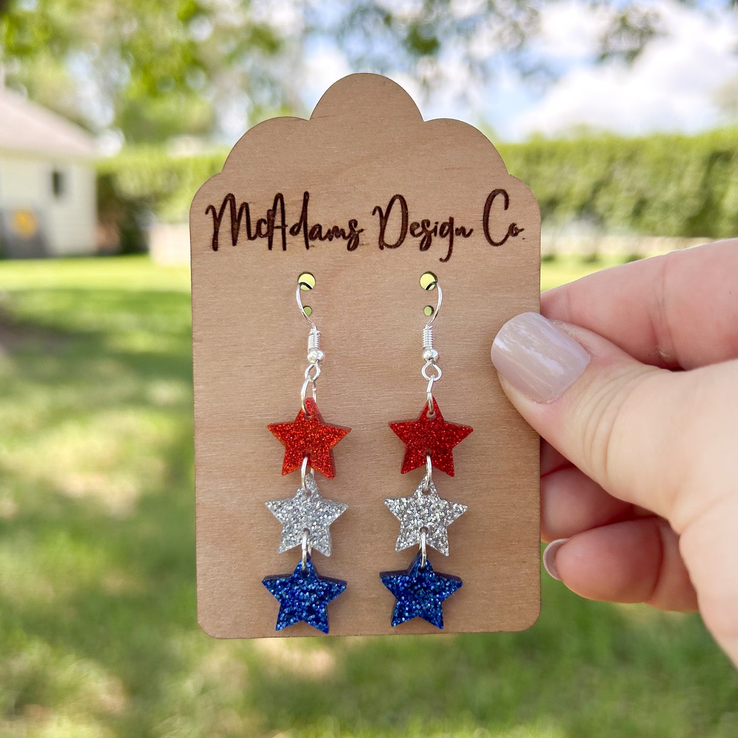 Glitter Stacked Star Acrylic Earrings