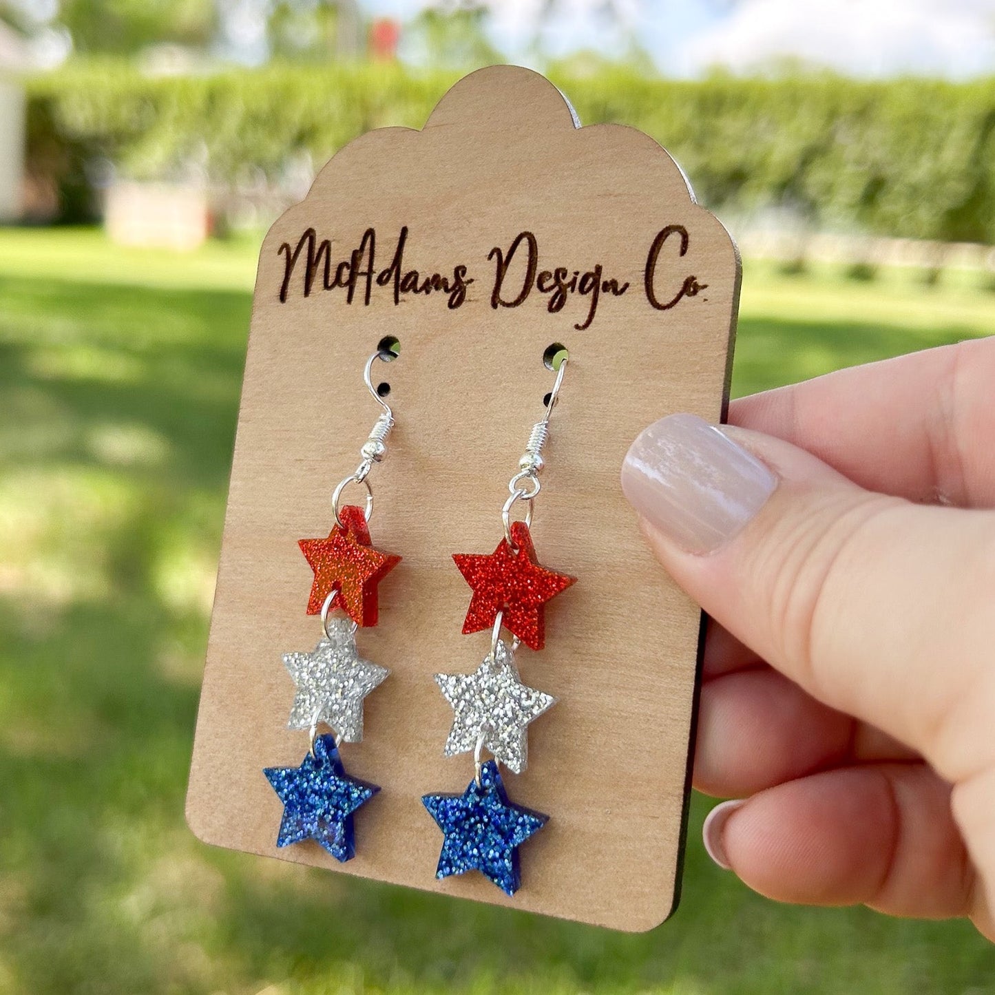 Glitter Stacked Star Acrylic Earrings