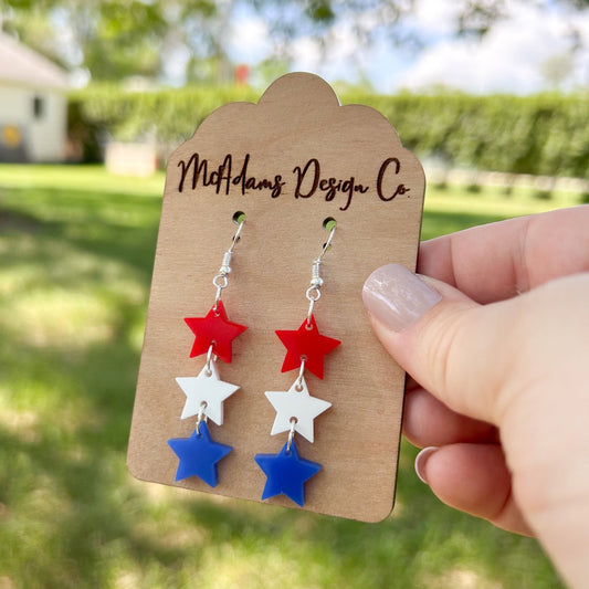 Stacked Star Acrylic Earrings