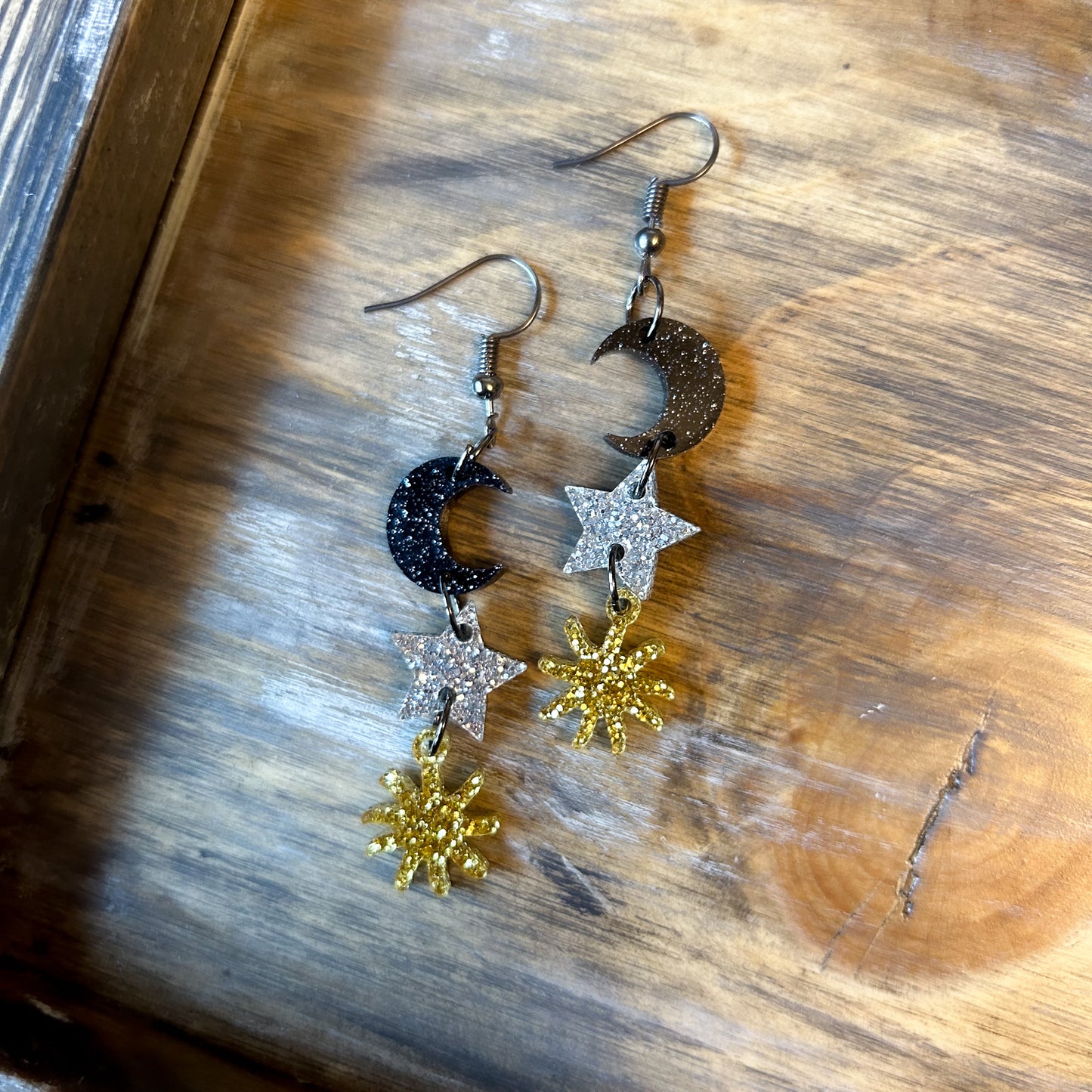 Sun, Moon, & Stars Acrylic Earrings