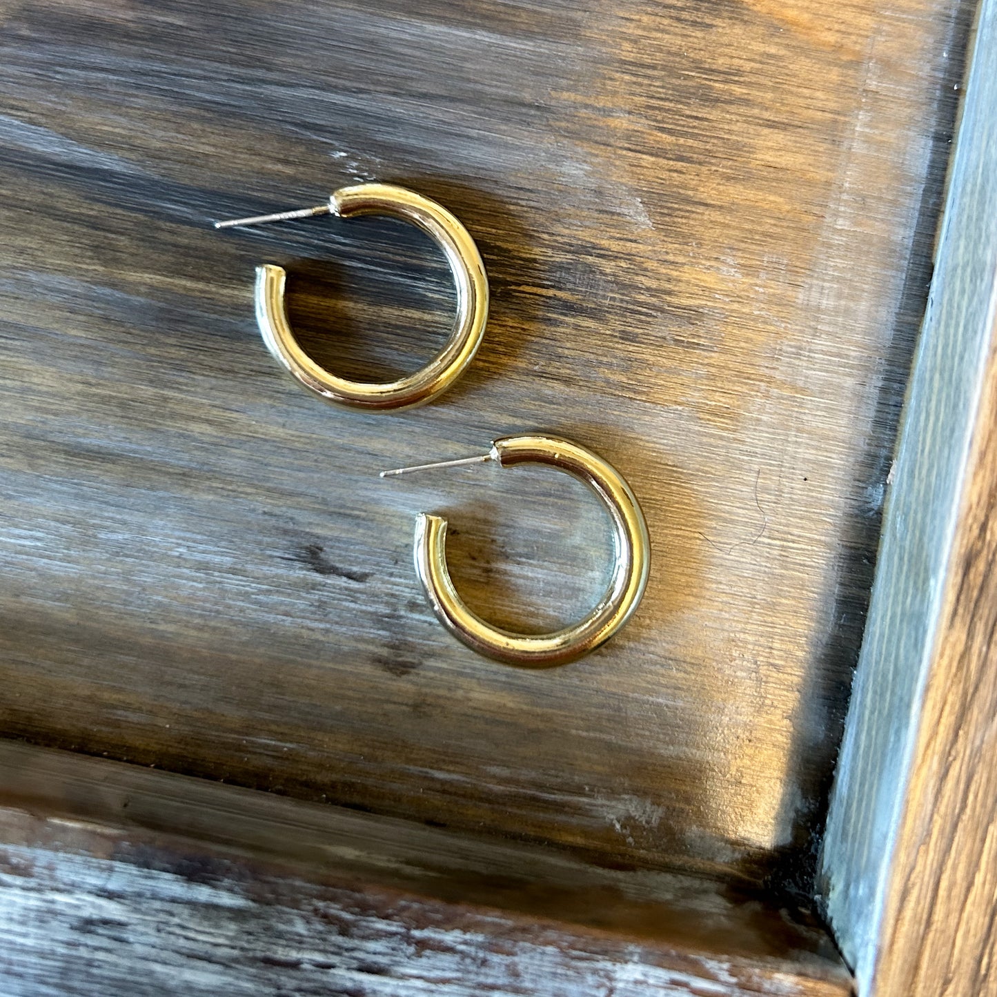 Chunky Gold Hoops Earrings
