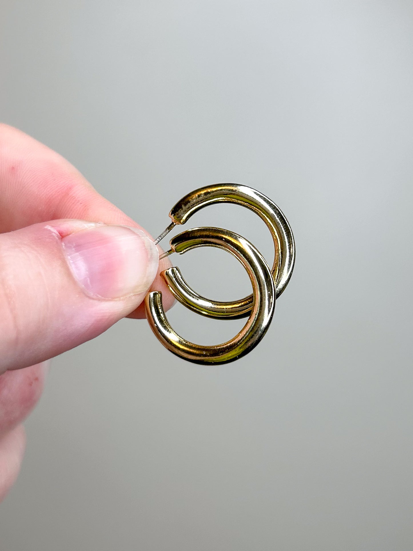 Chunky Gold Hoops Earrings