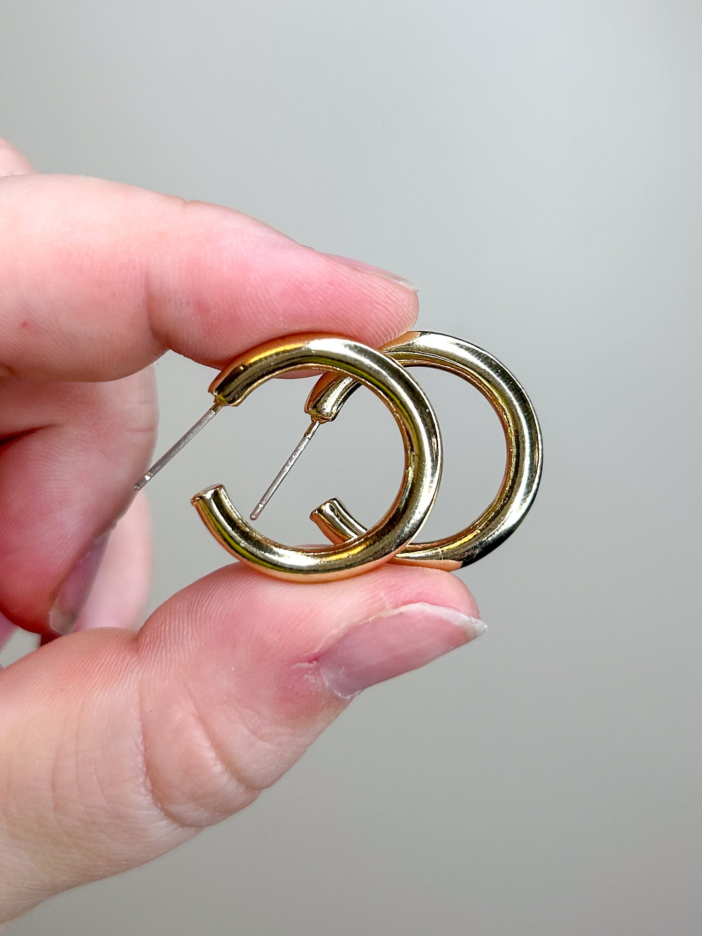 Chunky Gold Hoops Earrings
