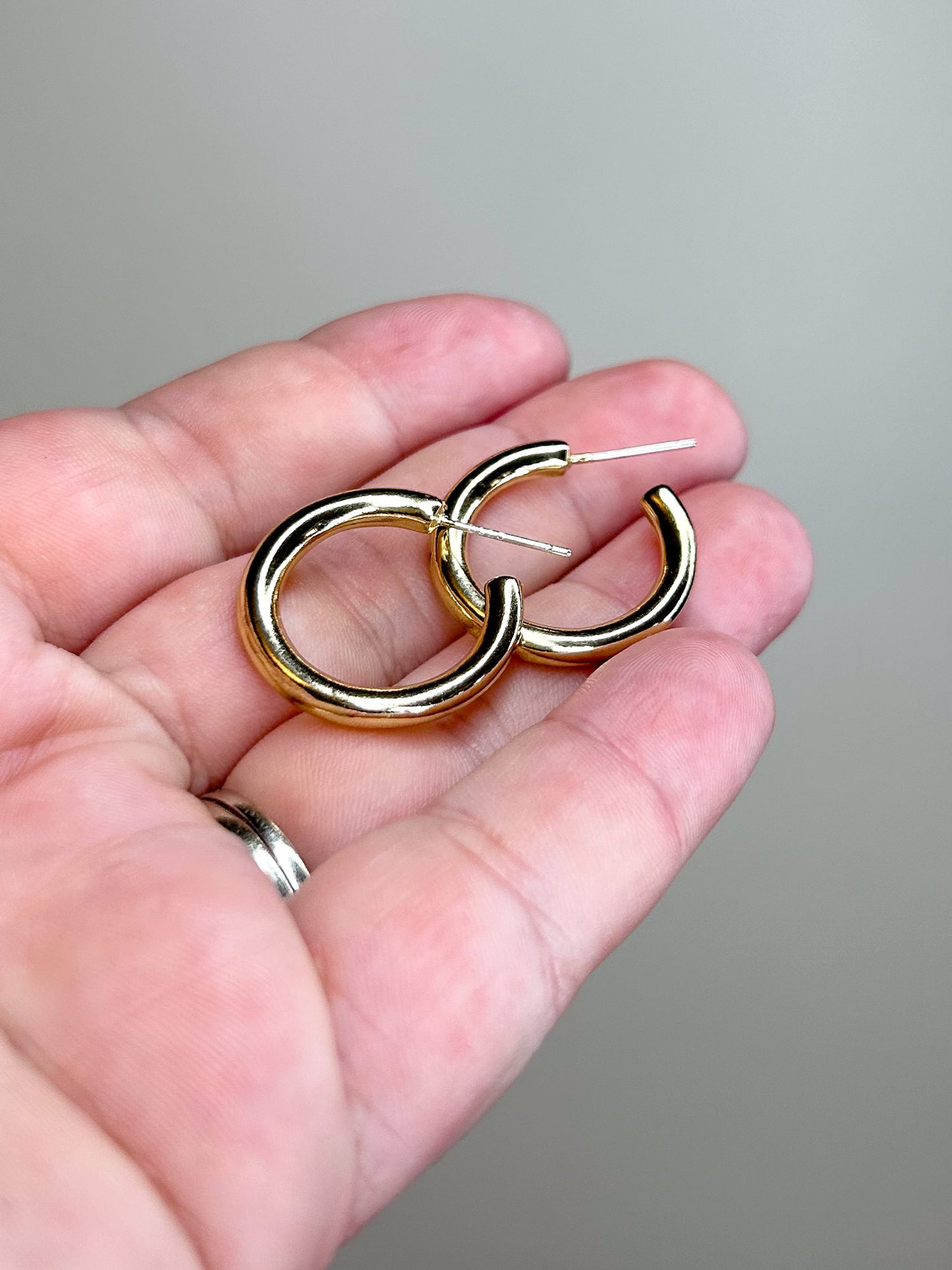 Chunky Gold Hoops Earrings