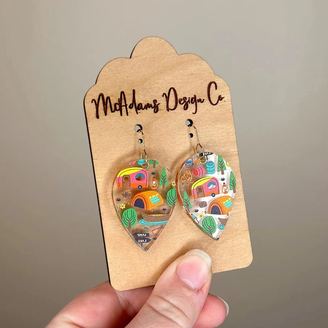 Acrylic Camping Earrings (5 Pairs)