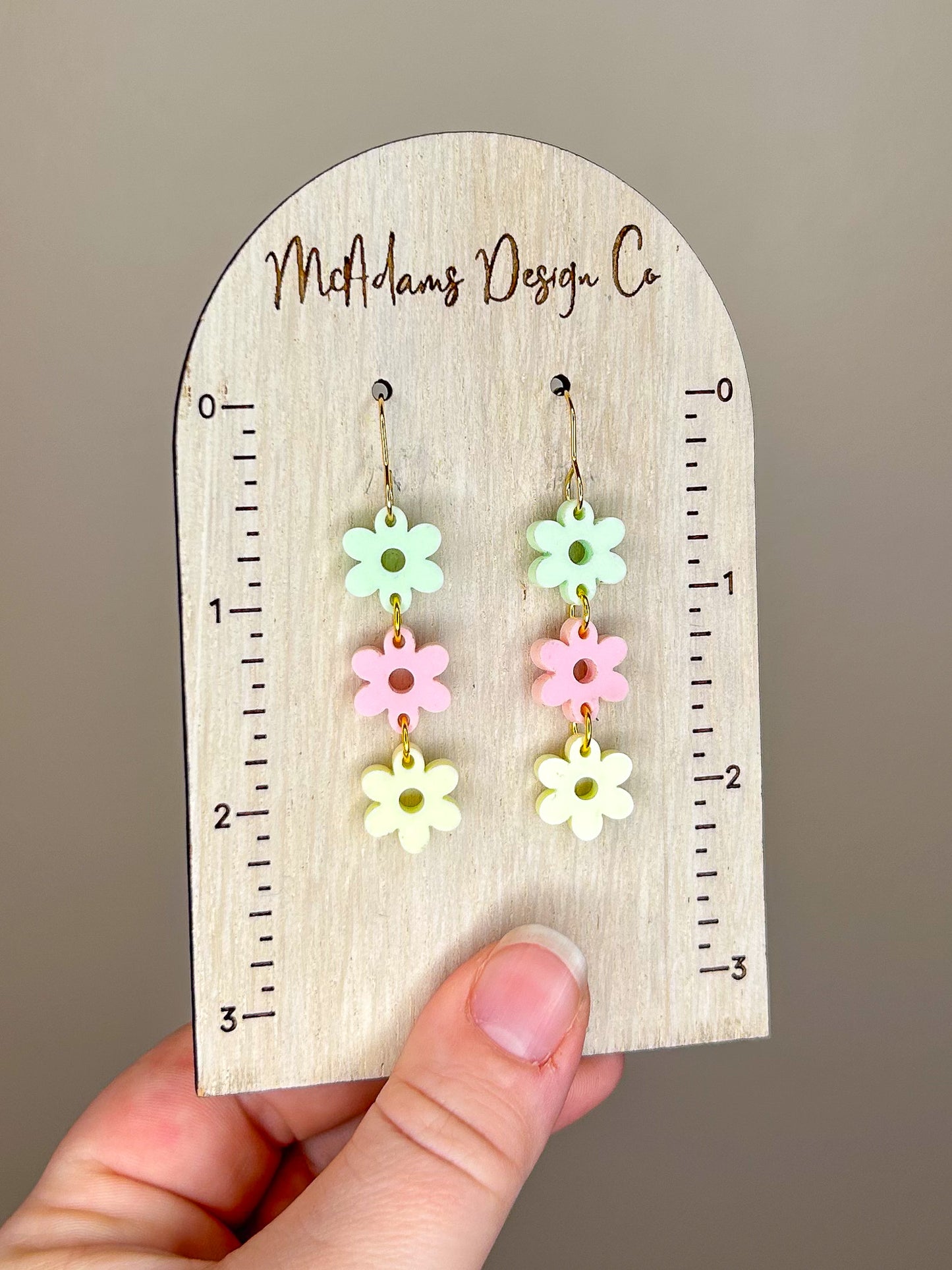 Stacked Pastel Flower Acrylic Earrings
