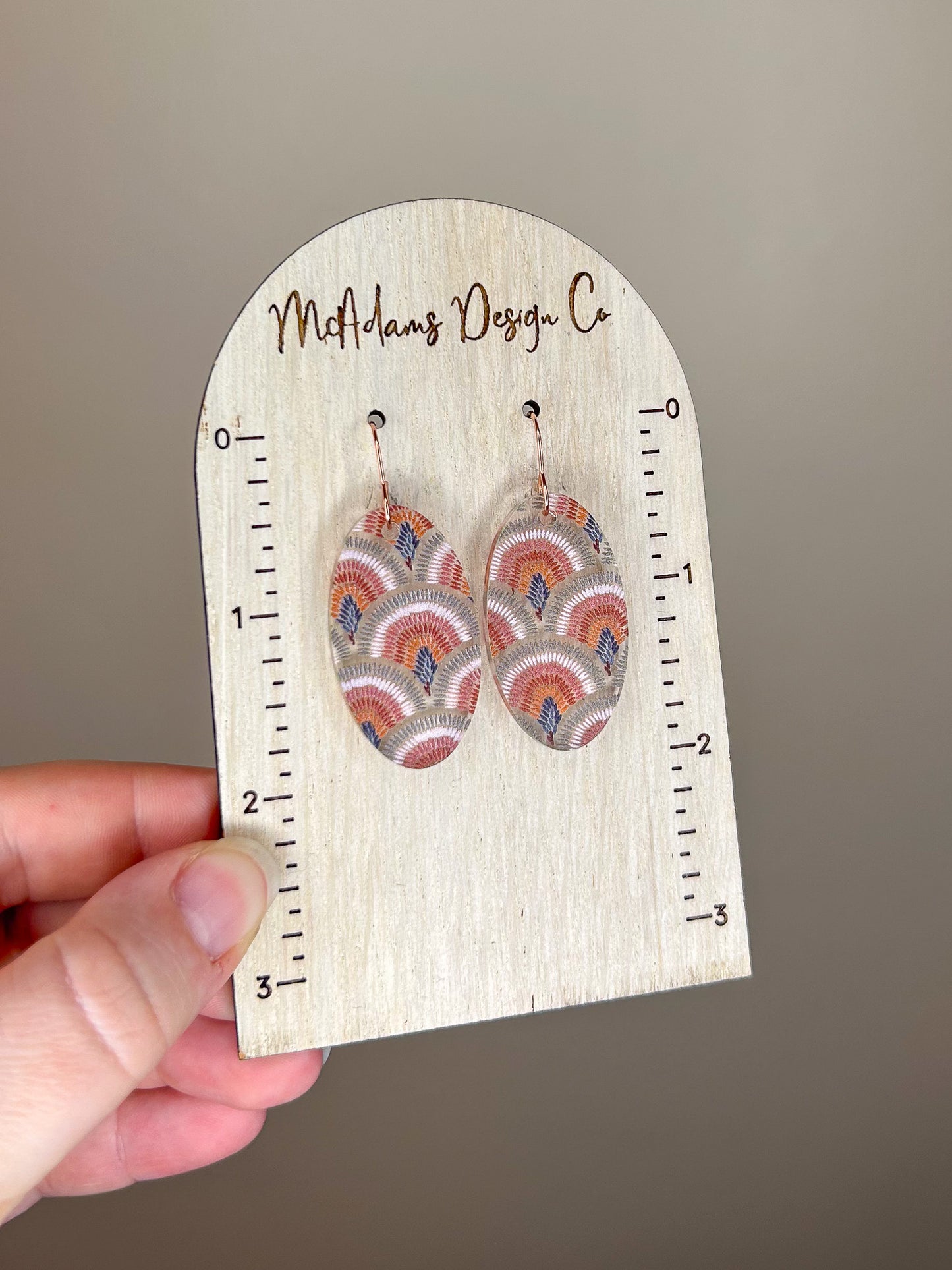 Boho Oval Acrylic Earrings