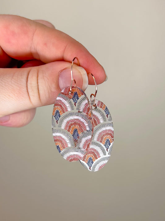 Boho Oval Acrylic Earrings