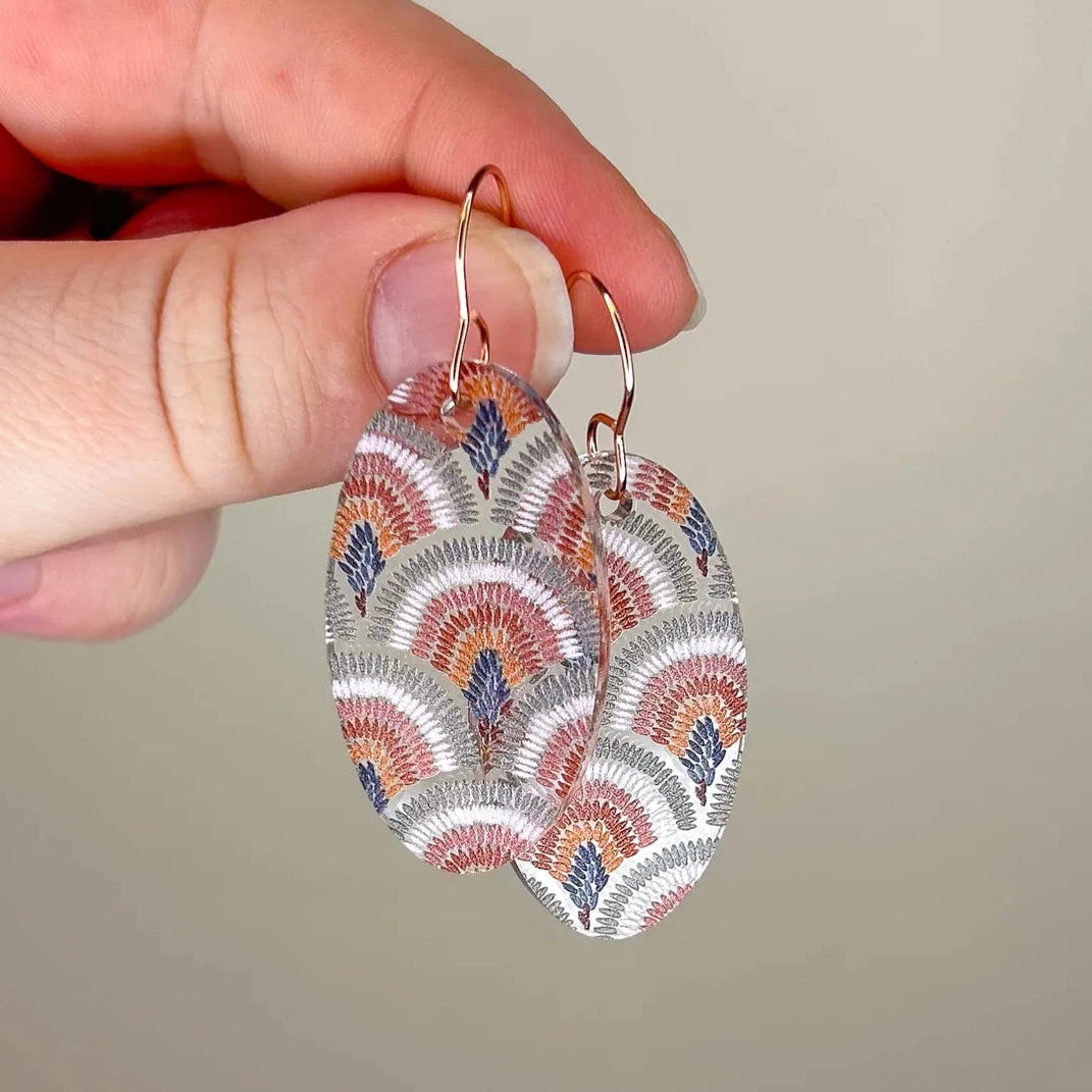 Acrylic Boho Oval Earrings (5 Pairs)
