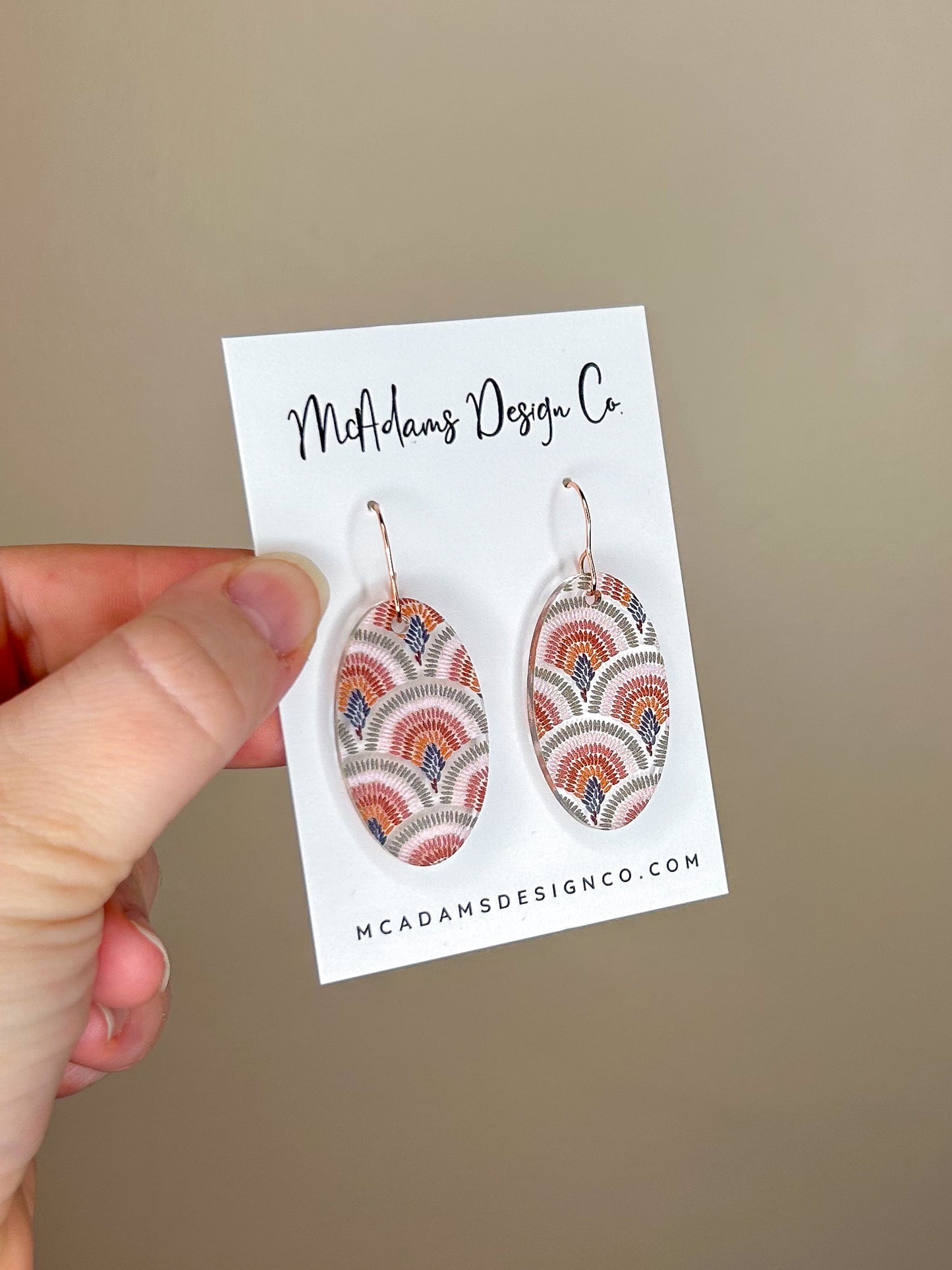 Boho Oval Acrylic Earrings