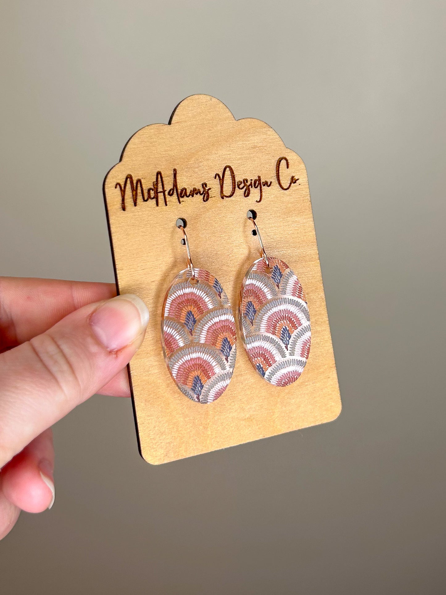 Boho Oval Acrylic Earrings
