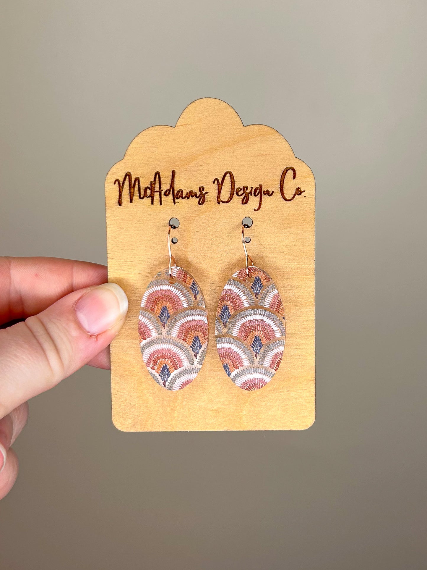 Boho Oval Acrylic Earrings