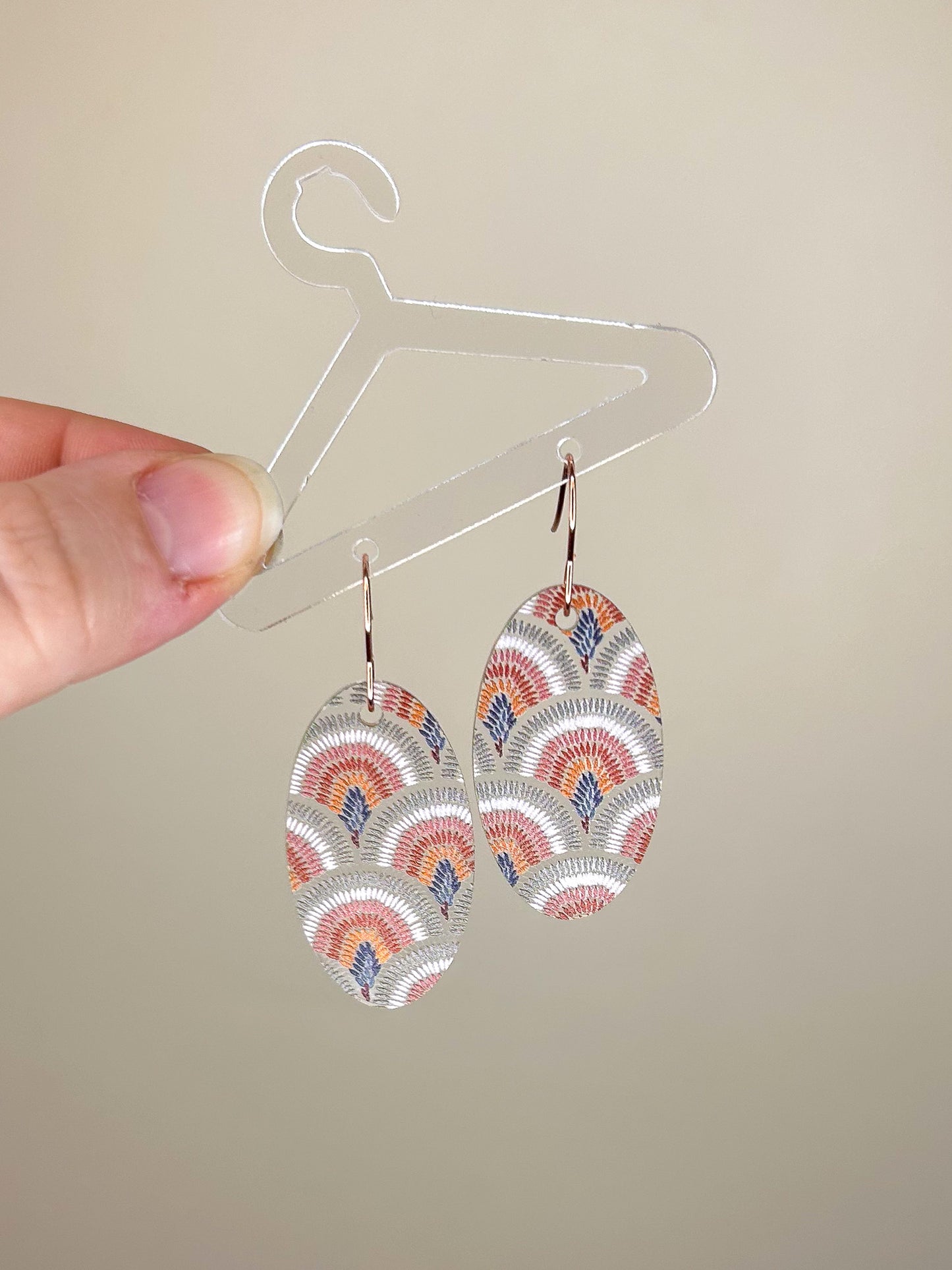Boho Oval Acrylic Earrings