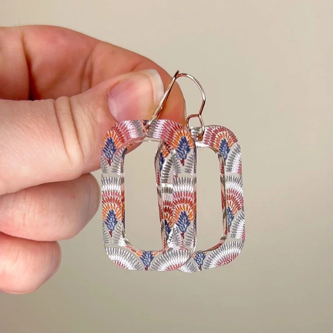 Acrylic Boho Square Earrings (5 Pairs)
