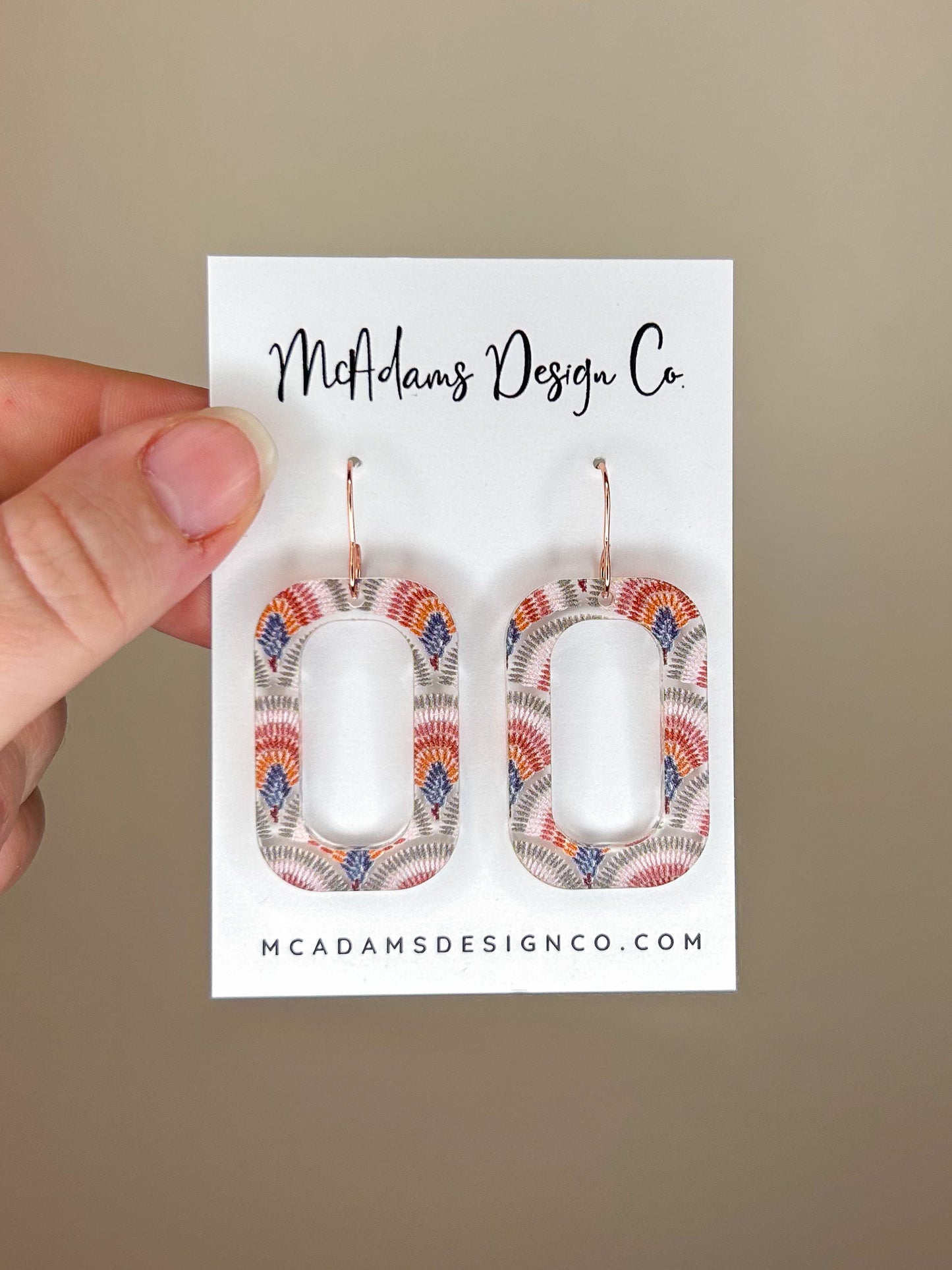 Boho Square Hoops Acrylic Earrings