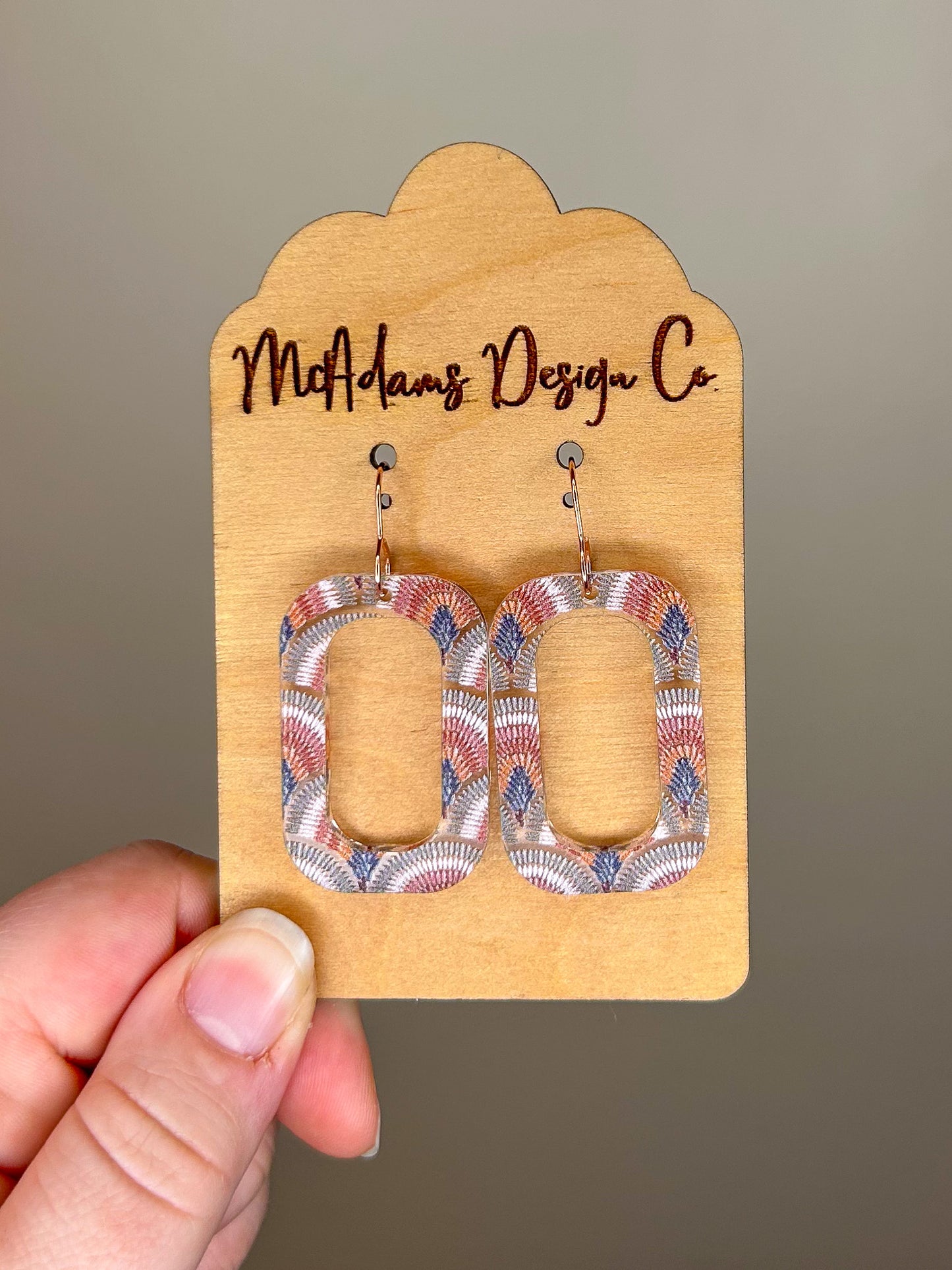 Boho Square Hoops Acrylic Earrings