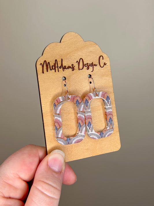 Boho Square Hoops Acrylic Earrings